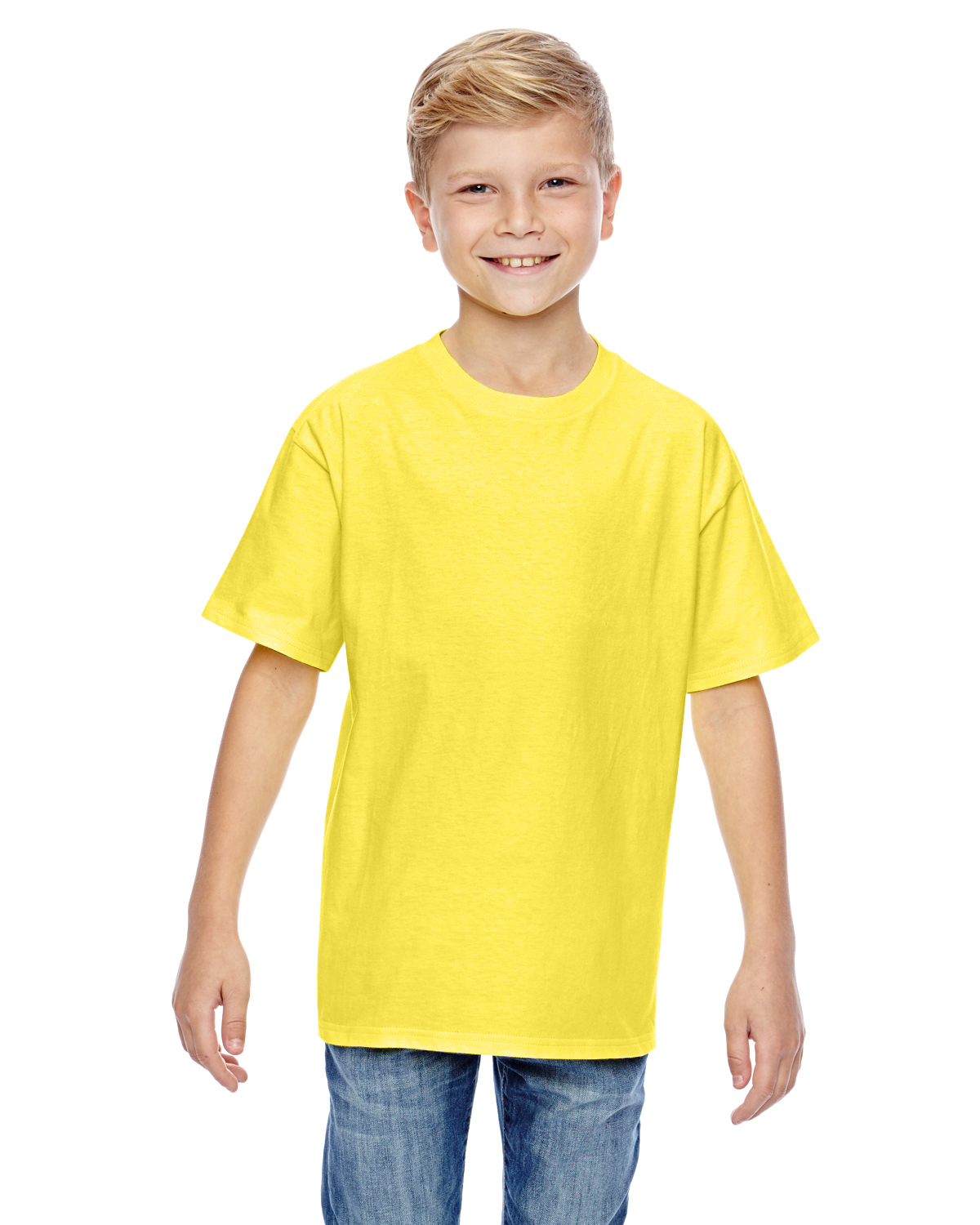 Hanes 498Y Youth Pre-shrunk 100% Ringspun Cotton Perfect-T T-Shirt - Picture 18 of 18
