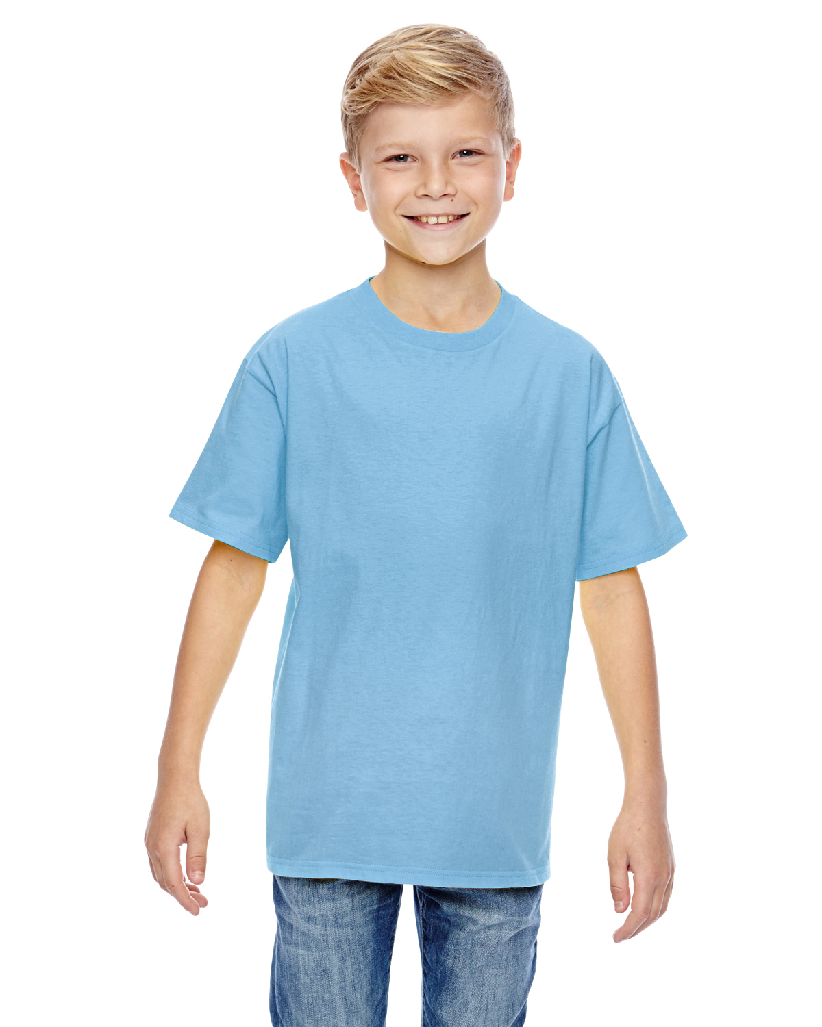 Hanes 498Y Youth Pre-shrunk 100% Ringspun Cotton Perfect-T T-Shirt - Picture 10 of 18
