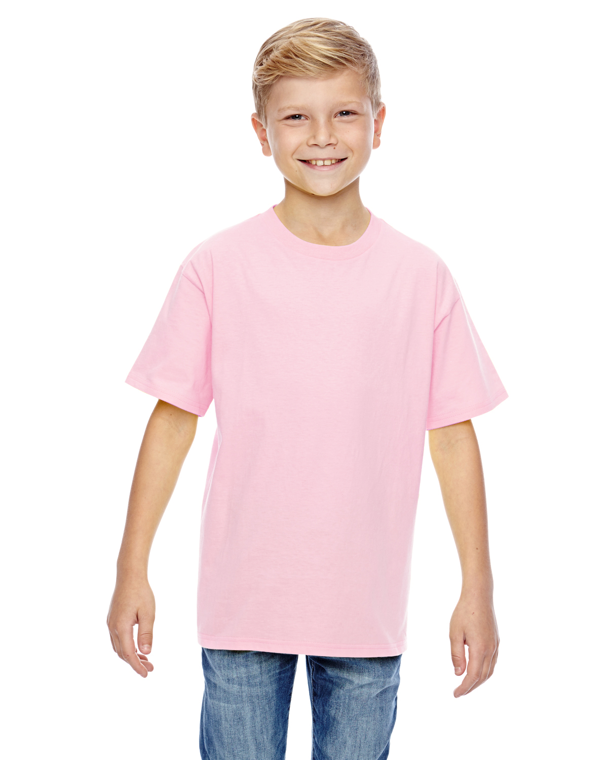 Hanes 498Y Youth Pre-shrunk 100% Ringspun Cotton Perfect-T T-Shirt - Picture 15 of 18