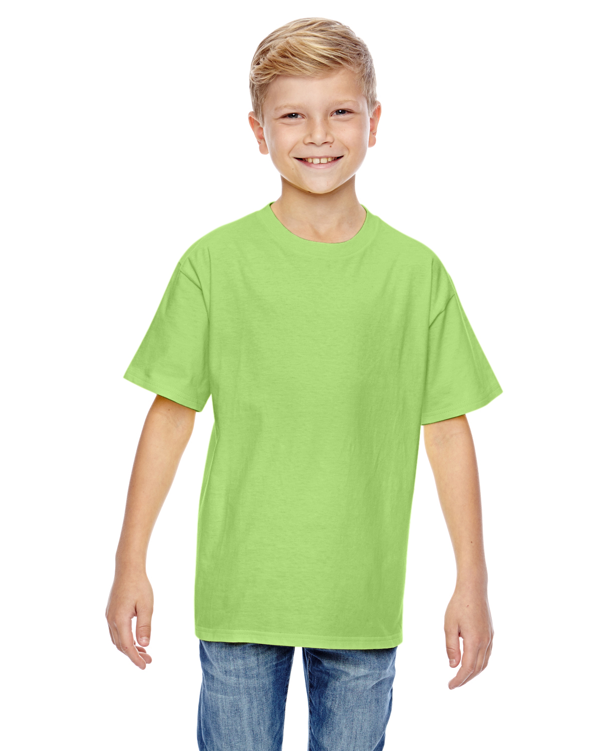 Hanes 498Y Youth Pre-shrunk 100% Ringspun Cotton Perfect-T T-Shirt - Picture 12 of 18