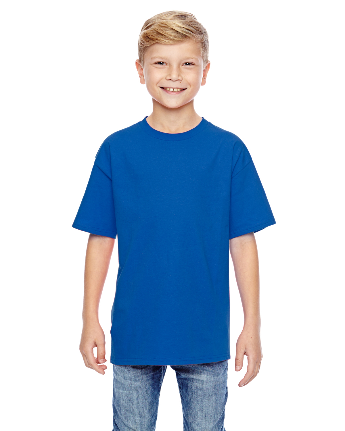 Hanes 498Y Youth Pre-shrunk 100% Ringspun Cotton Perfect-T T-Shirt - Picture 7 of 18