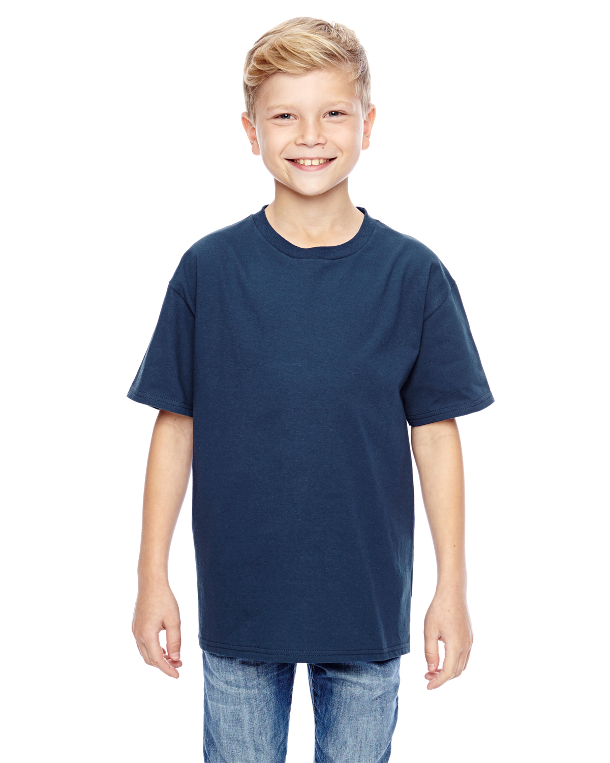 Hanes 498Y Youth Pre-shrunk 100% Ringspun Cotton Perfect-T T-Shirt - Picture 13 of 18