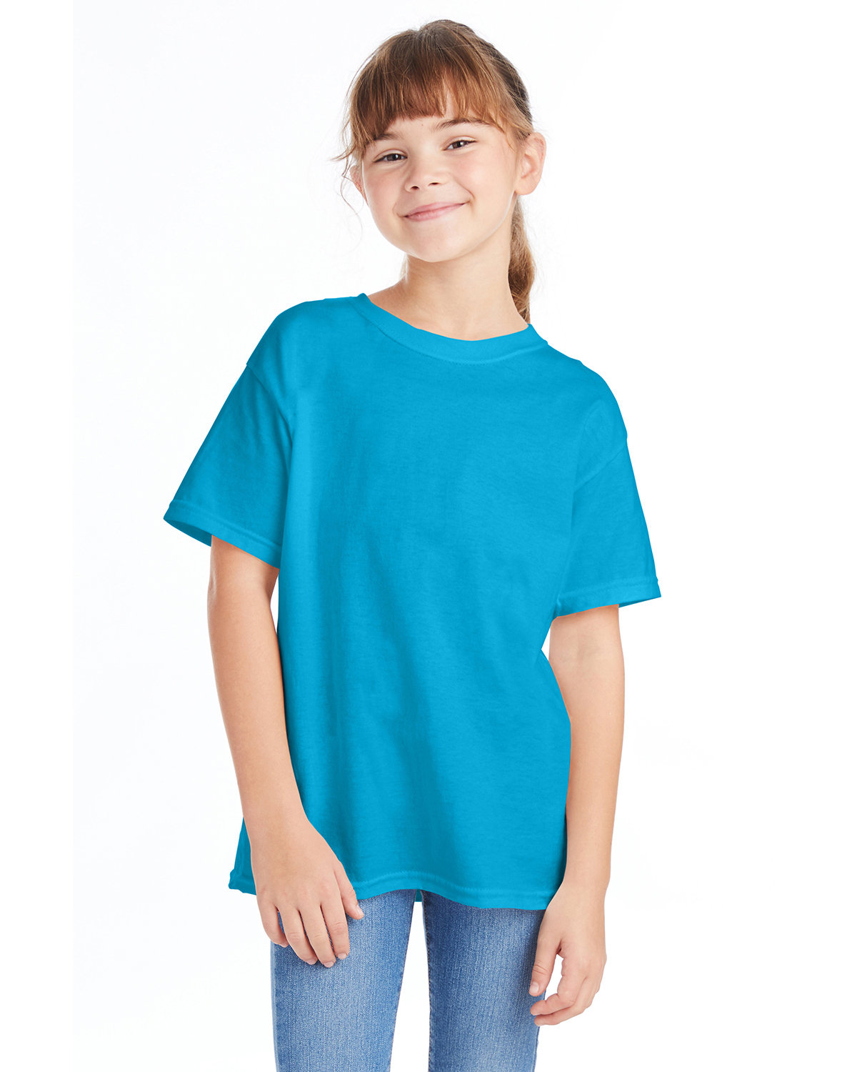 Hanes 5480 Youth Essential-T Short Sleeve T-Shirt - Picture 31 of 36