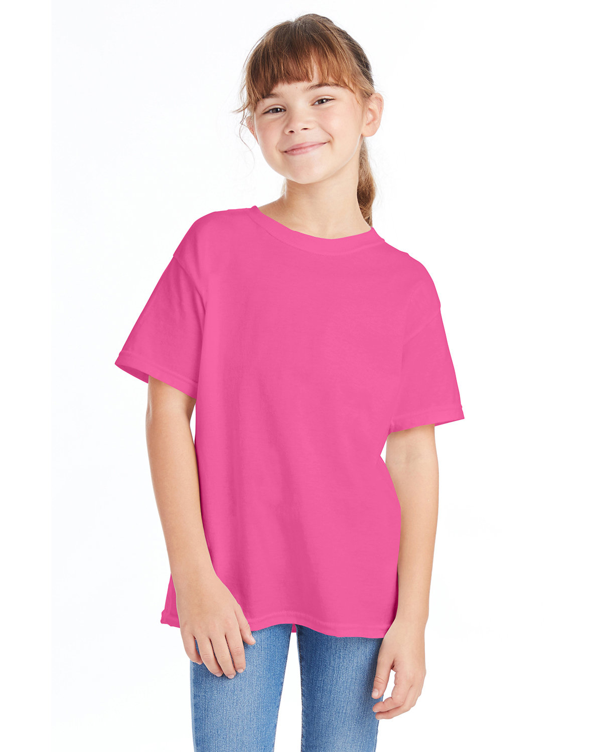Hanes 5480 Youth Essential-T Short Sleeve T-Shirt - Picture 35 of 36