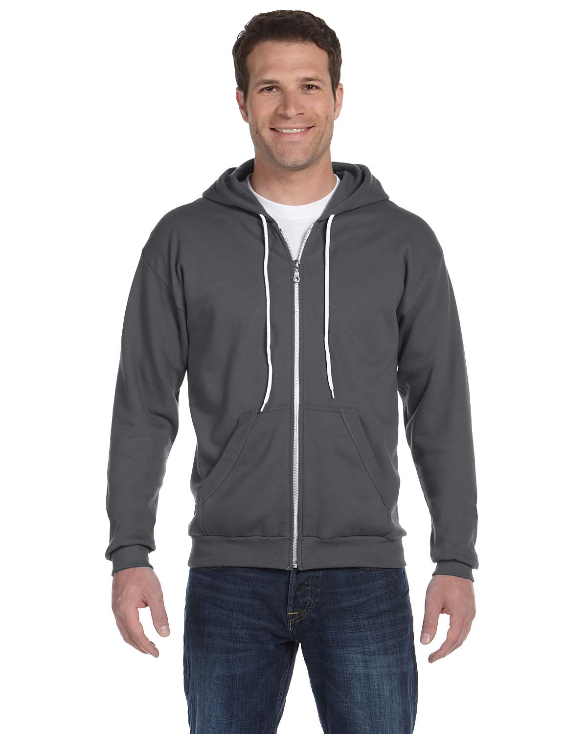 Anvil 71600 Adult Full-Zip Long Sleeve Fleece Hoodie