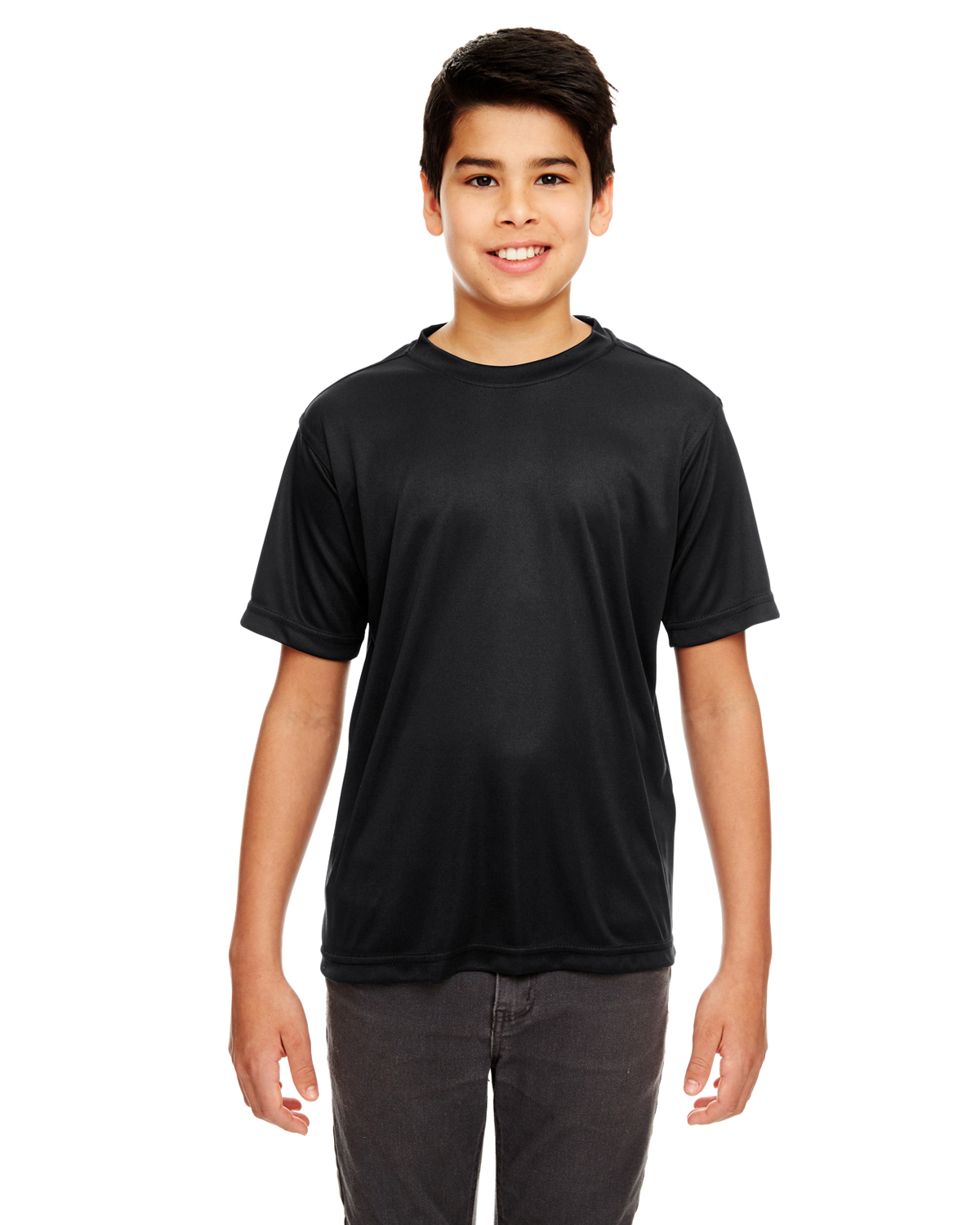 UltraClub 8620Y 100% Polyester Youth Cool & Dry Basic Tee Performance T-Shirt - Picture 2 of 9