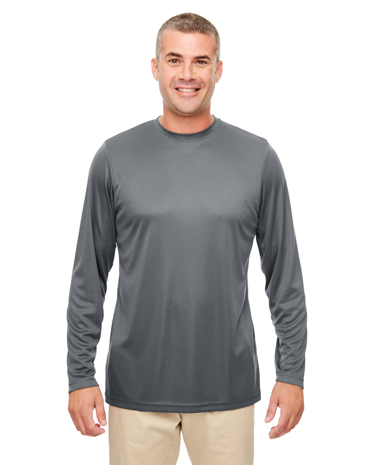UltraClub 8622 Men's Cool & Dry Performance Long Sleeve Top Stylish T-Shirt - Picture 5 of 13