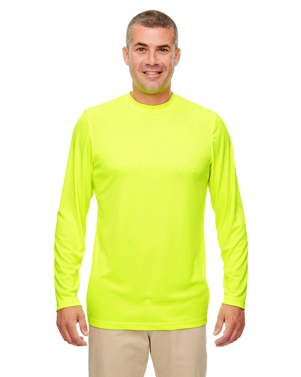 UltraClub 8622 Men's Cool & Dry Performance Long Sleeve Top Stylish T-Shirt - Picture 4 of 13