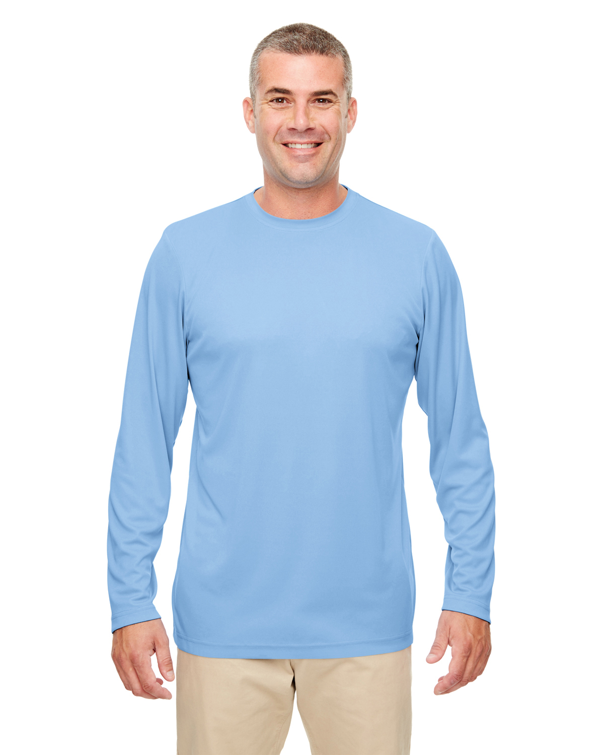 UltraClub 8622 Men's Cool & Dry Performance Long Sleeve Top Stylish T-Shirt - Picture 6 of 13