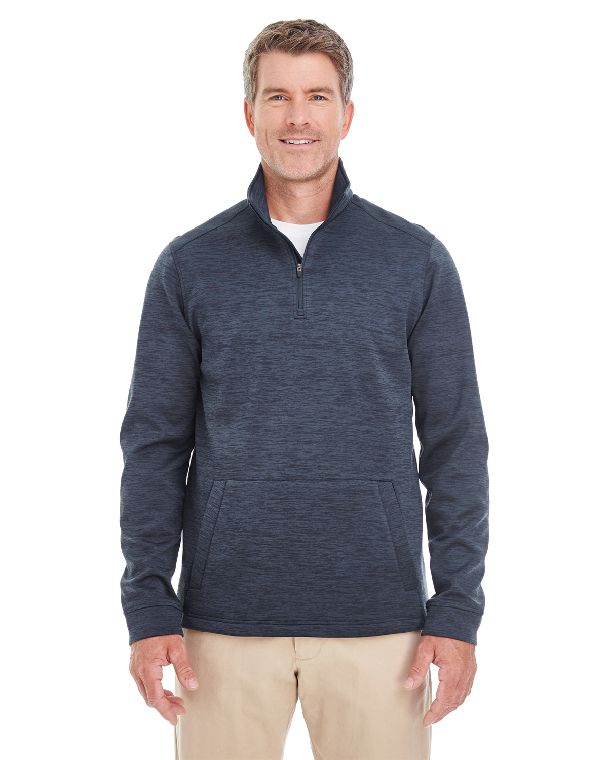 Devon & Jones DG798 Men's Newbury Melange Fleece Quarter-Zip - Picture 6 of 6