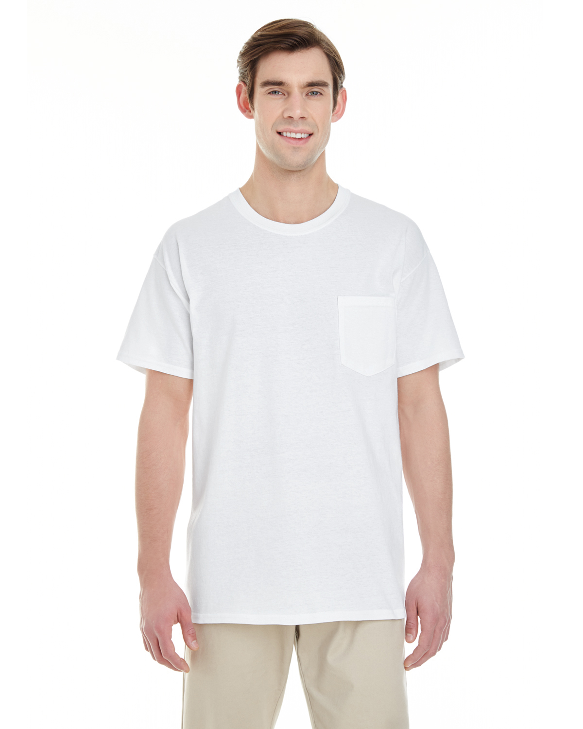 Gildan G530 Unisex Grown USA Heavy Cotton Short Sleeve Top Pocket T-Shirt - Picture 2 of 14