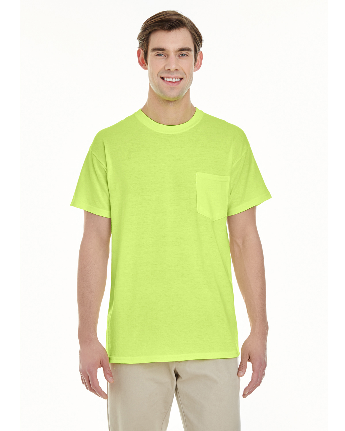 Gildan G530 Unisex Grown USA Heavy Cotton Short Sleeve Top Pocket T-Shirt - Picture 3 of 14