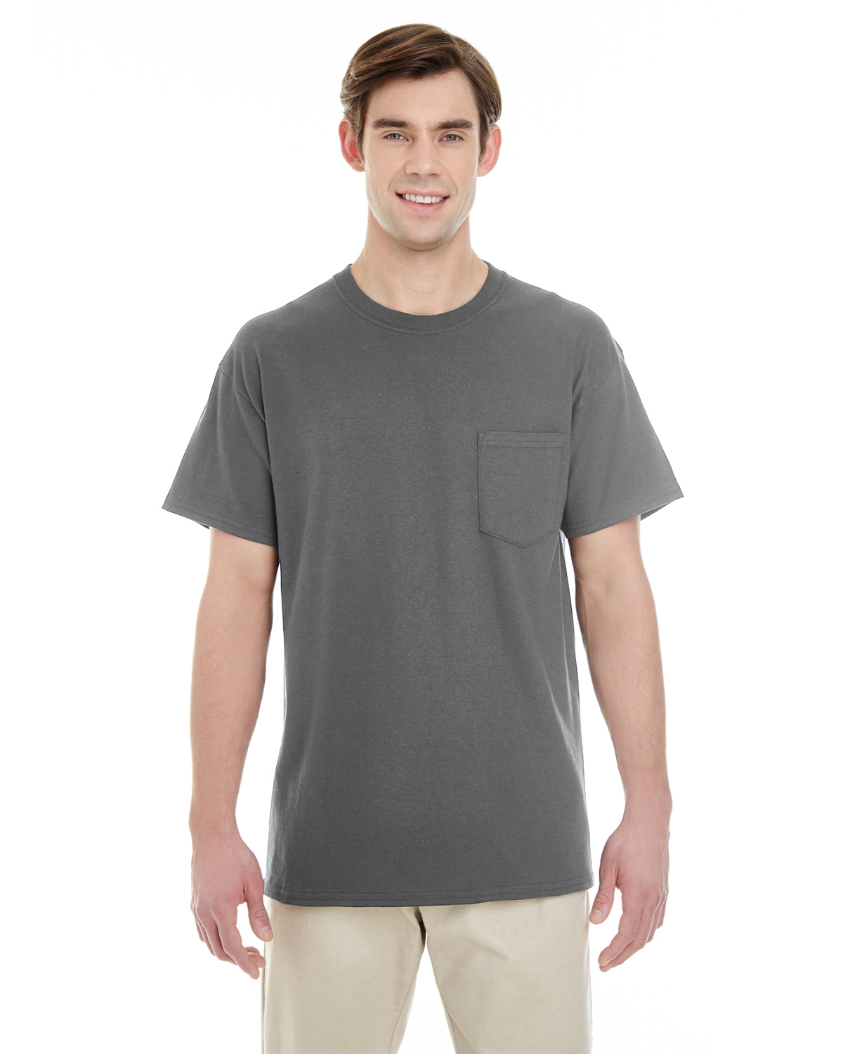 Gildan G530 Unisex Grown USA Heavy Cotton Short Sleeve Top Pocket T-Shirt - Picture 4 of 14
