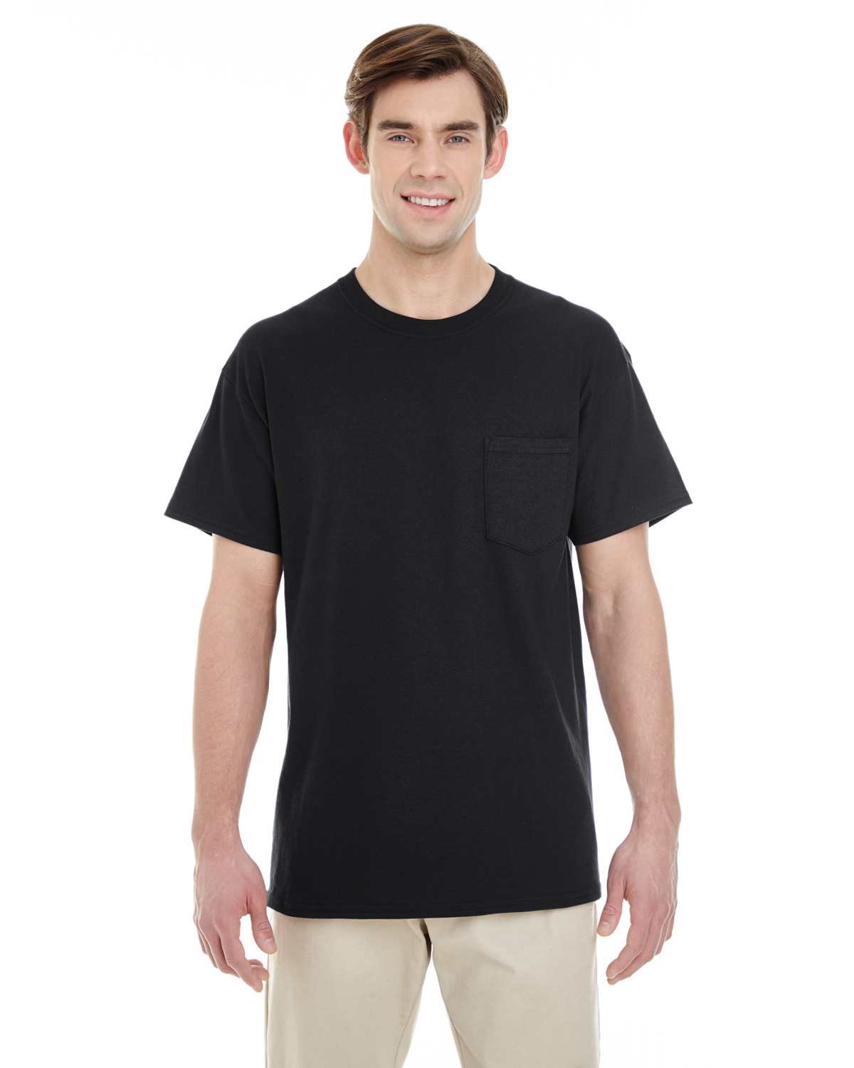 Gildan G530 Unisex Grown USA Heavy Cotton Short Sleeve Top Pocket T-Shirt - Picture 6 of 14