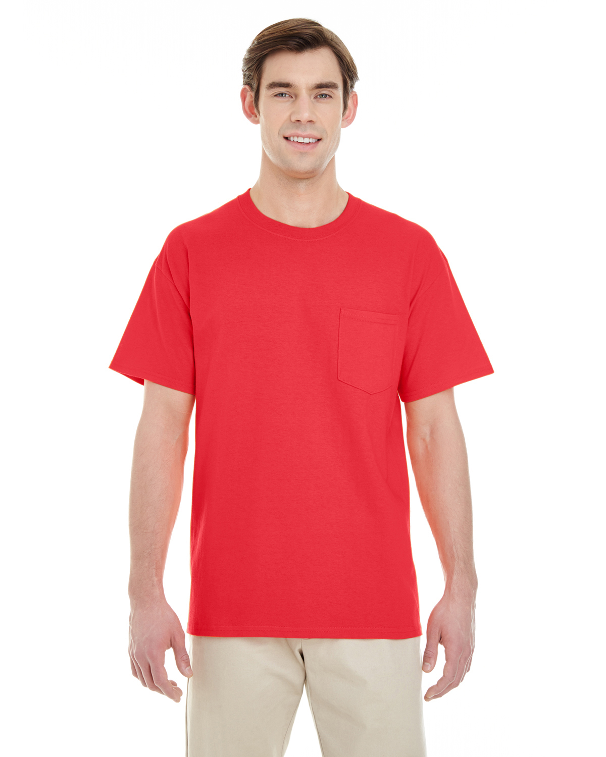 Gildan G530 Unisex Grown USA Heavy Cotton Short Sleeve Top Pocket T-Shirt - Picture 7 of 14