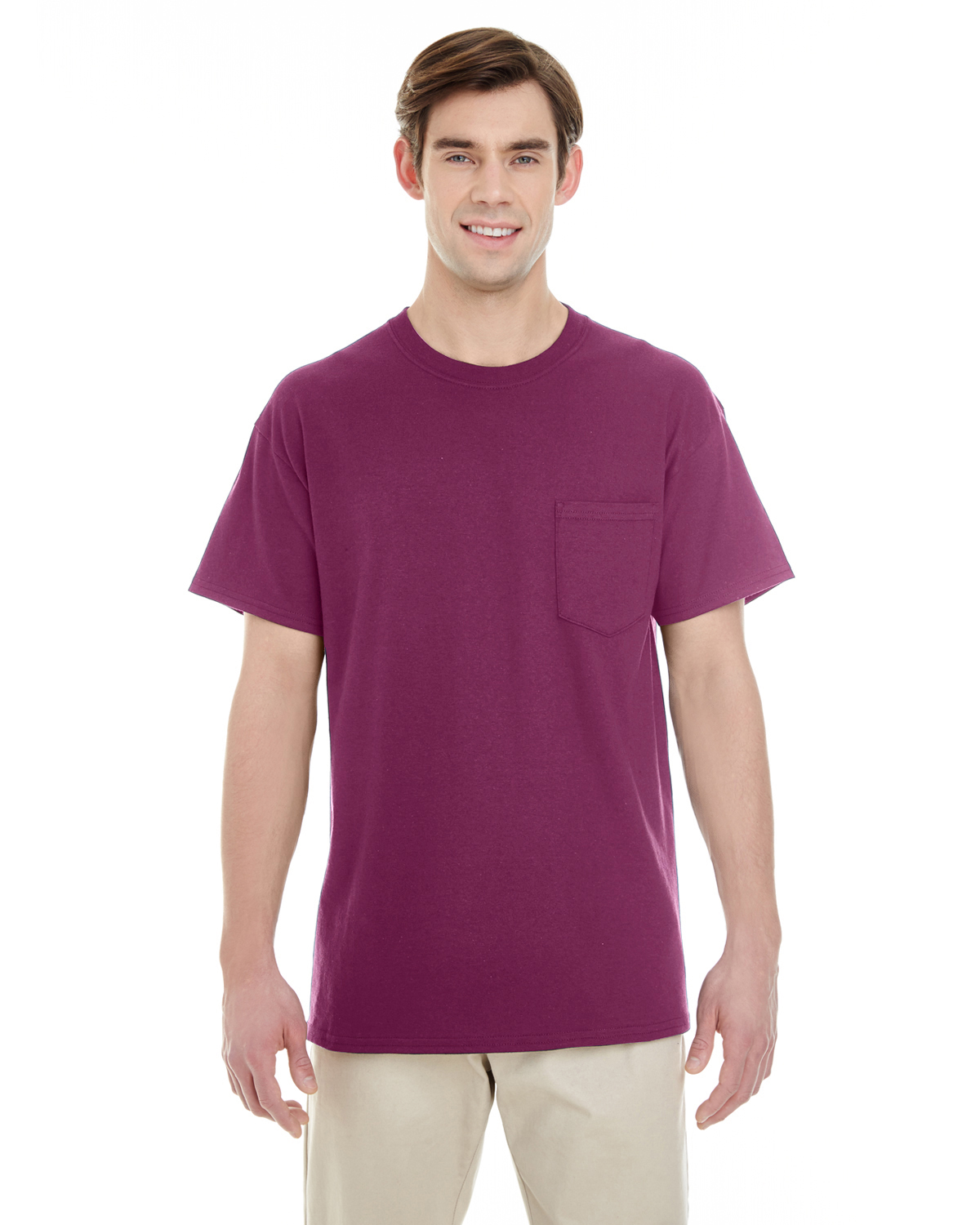 Gildan G530 Unisex Grown USA Heavy Cotton Short Sleeve Top Pocket T-Shirt - Picture 11 of 14
