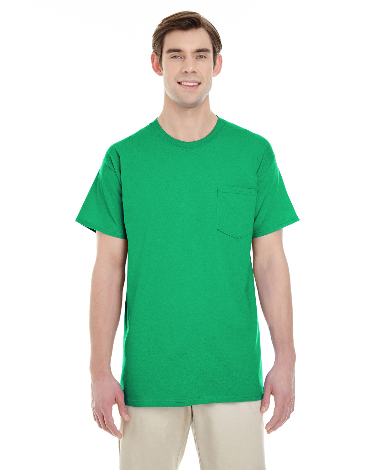 Gildan G530 Unisex Grown USA Heavy Cotton Short Sleeve Top Pocket T-Shirt - Picture 12 of 14