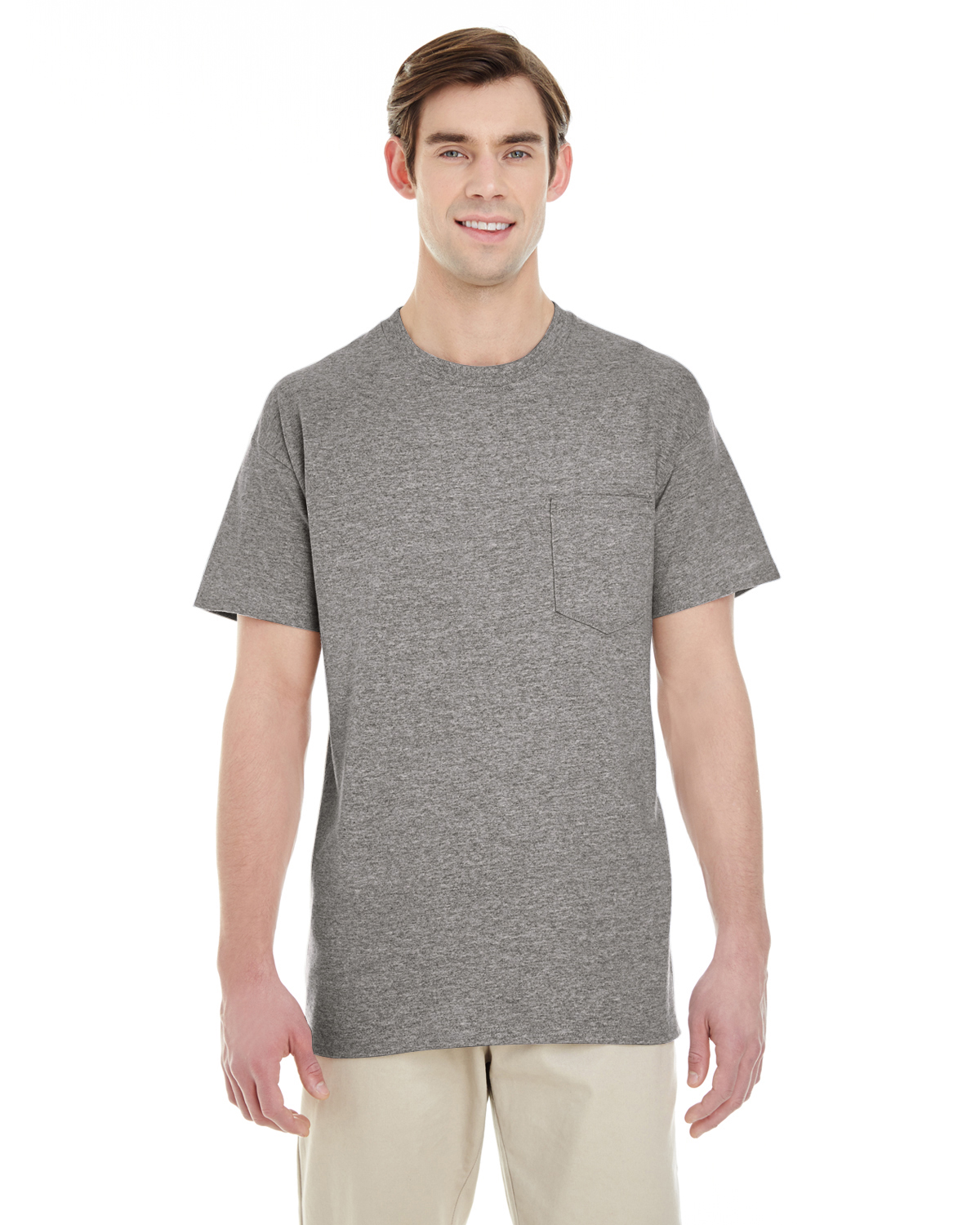 Gildan G530 Unisex Grown USA Heavy Cotton Short Sleeve Top Pocket T-Shirt - Picture 14 of 14