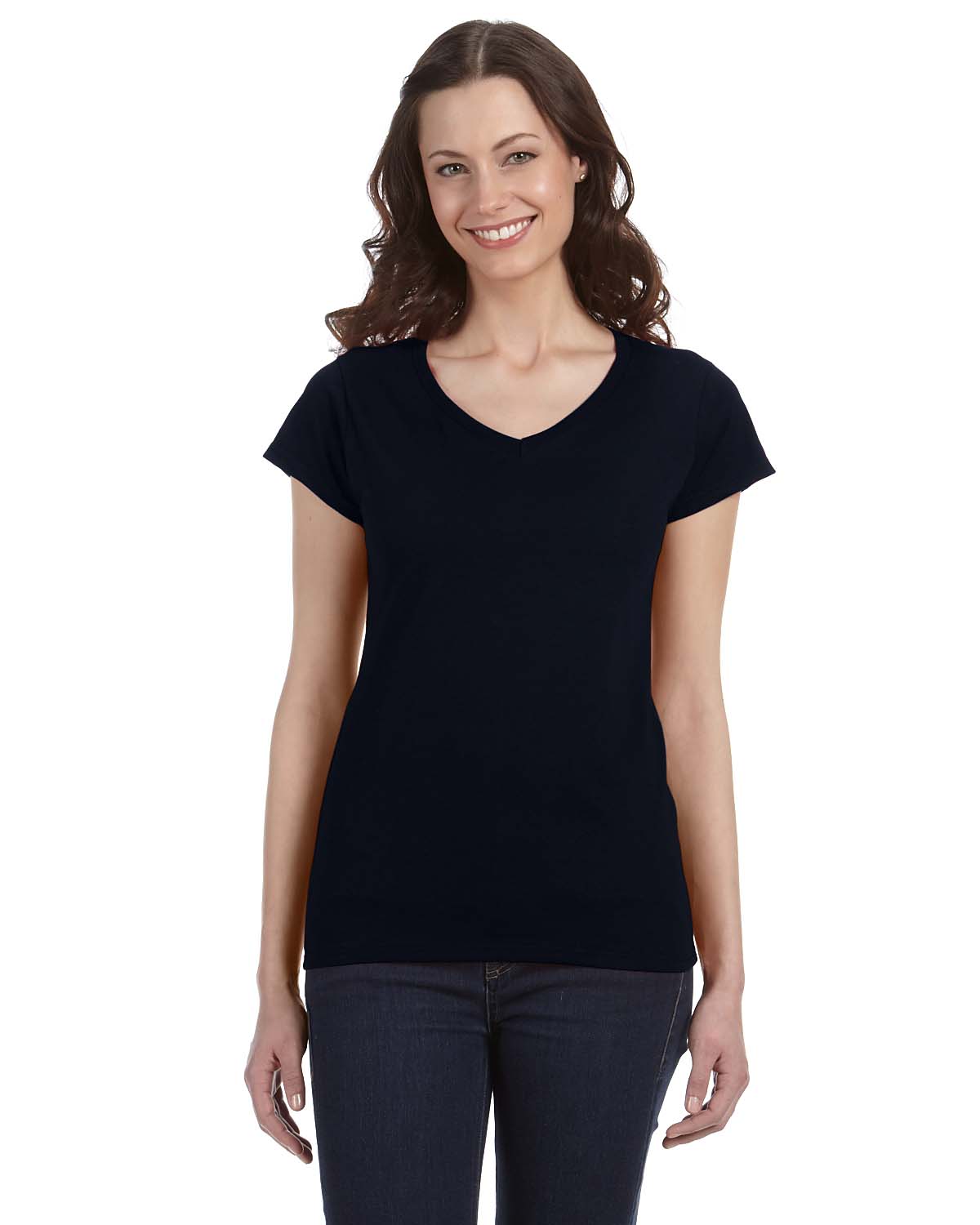 Gildan G64VL Ladies SoftStyle Fitted V-Neck Tee Short Sleeve Top T-Shirt - Picture 3 of 10