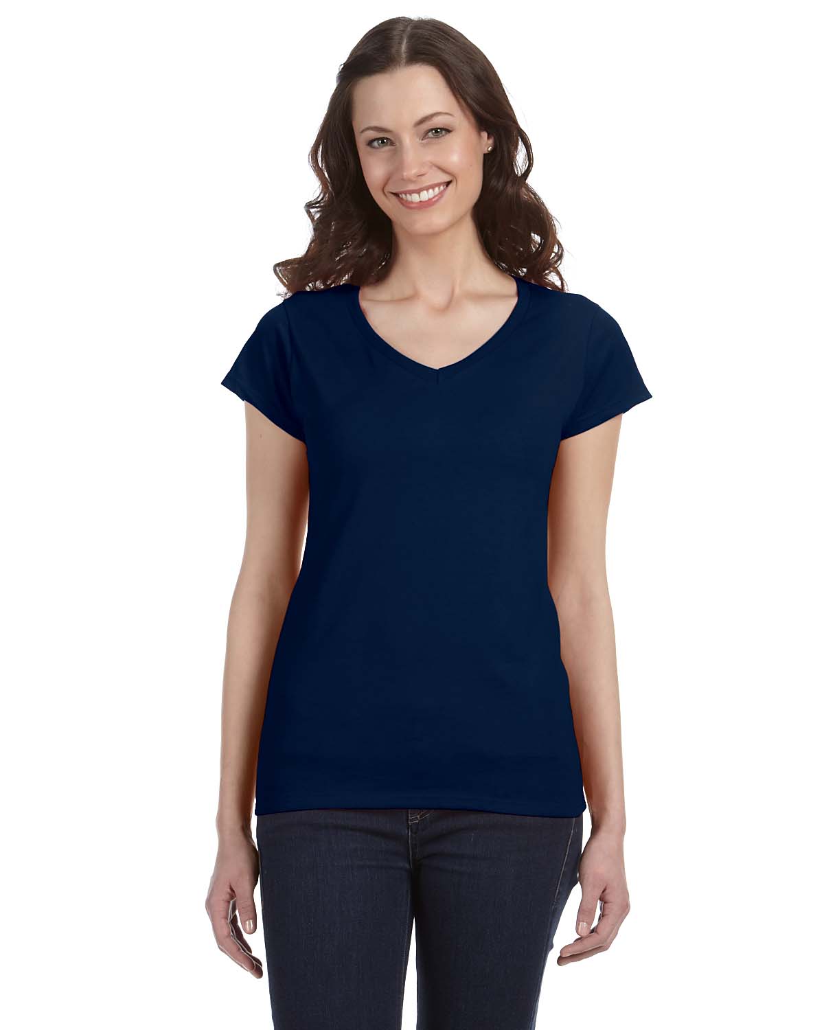 Gildan G64VL Ladies SoftStyle Fitted V-Neck Tee Short Sleeve Top T-Shirt - Picture 7 of 10