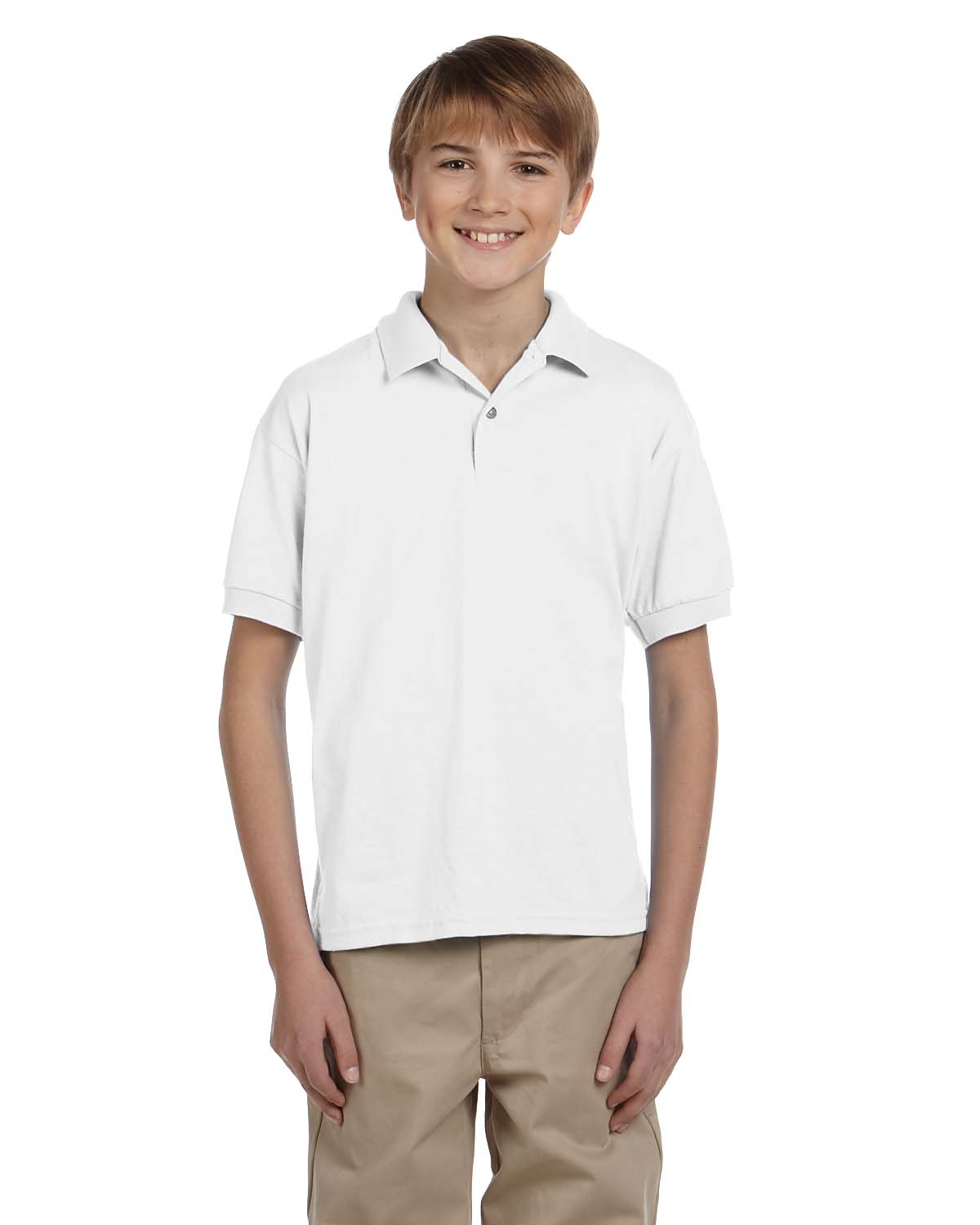 Gildan G880B Youth 50/50 USA Cotton/Polyester Jersey Short Sleeve Polo Shirt - Picture 15 of 15