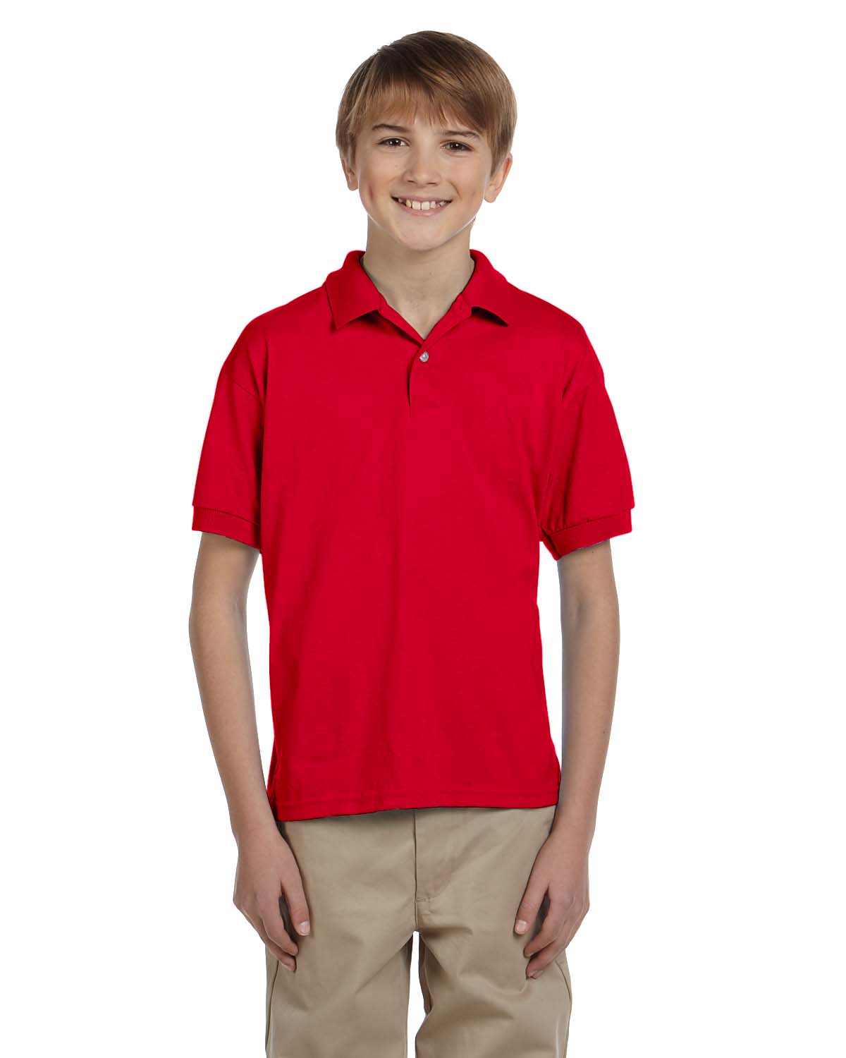 Gildan G880B Youth 50/50 USA Cotton/Polyester Jersey Short Sleeve Polo Shirt - Picture 11 of 15