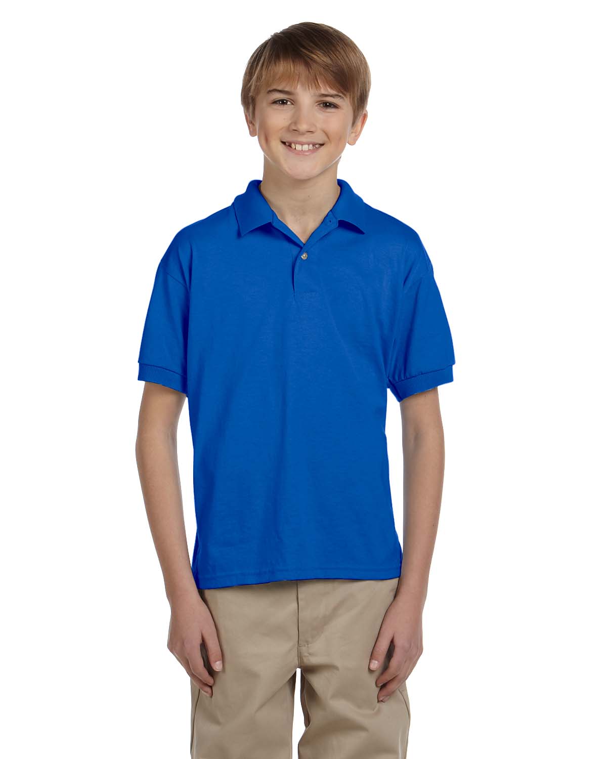 Gildan G880B Youth 50/50 USA Cotton/Polyester Jersey Short Sleeve Polo Shirt - Picture 12 of 15