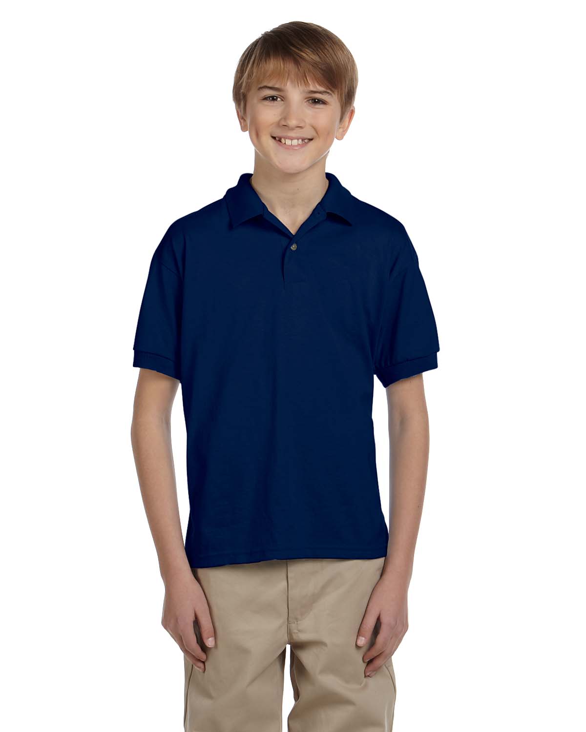 Gildan G880B Youth 50/50 USA Cotton/Polyester Jersey Short Sleeve Polo Shirt - Picture 9 of 15