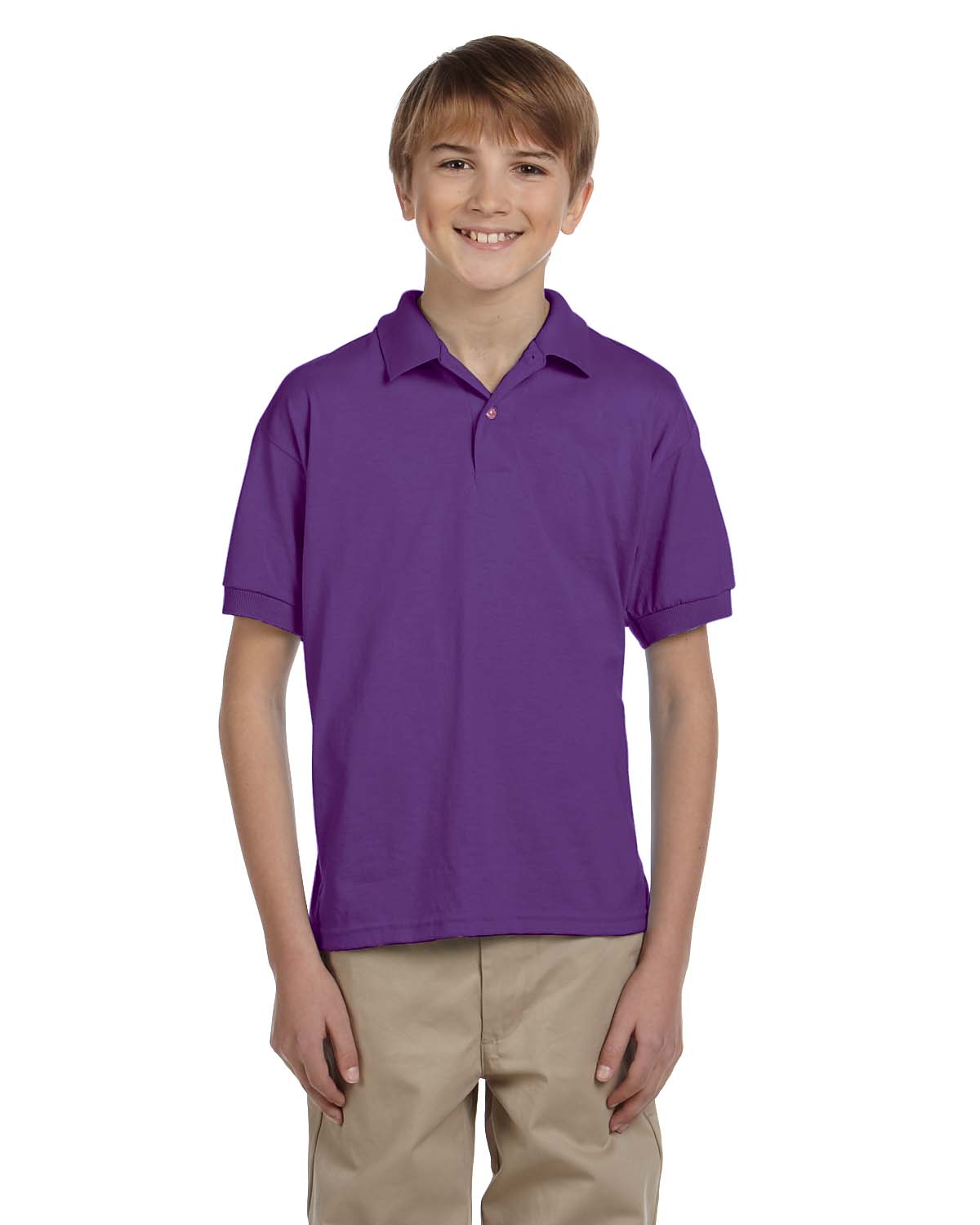 Gildan G880B Youth 50/50 USA Cotton/Polyester Jersey Short Sleeve Polo Shirt - Picture 10 of 15