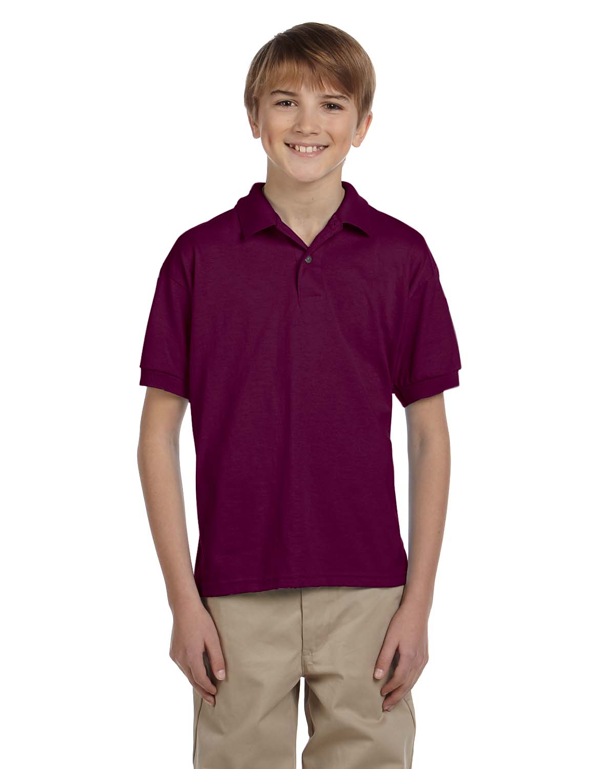 Gildan G880B Youth 50/50 USA Cotton/Polyester Jersey Short Sleeve Polo Shirt - Picture 8 of 15