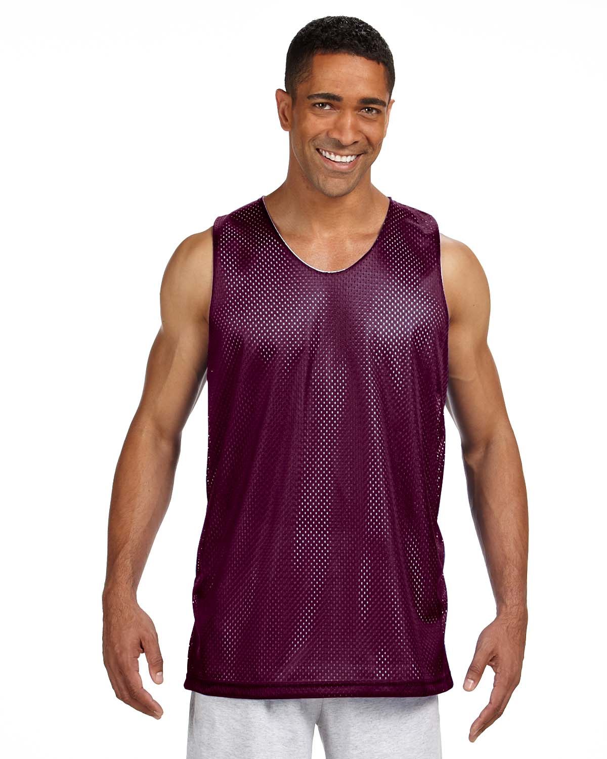 A4 NF1270 Men's Polyester Mesh Moisture Wicking Sleeveless Reversible Tank Top