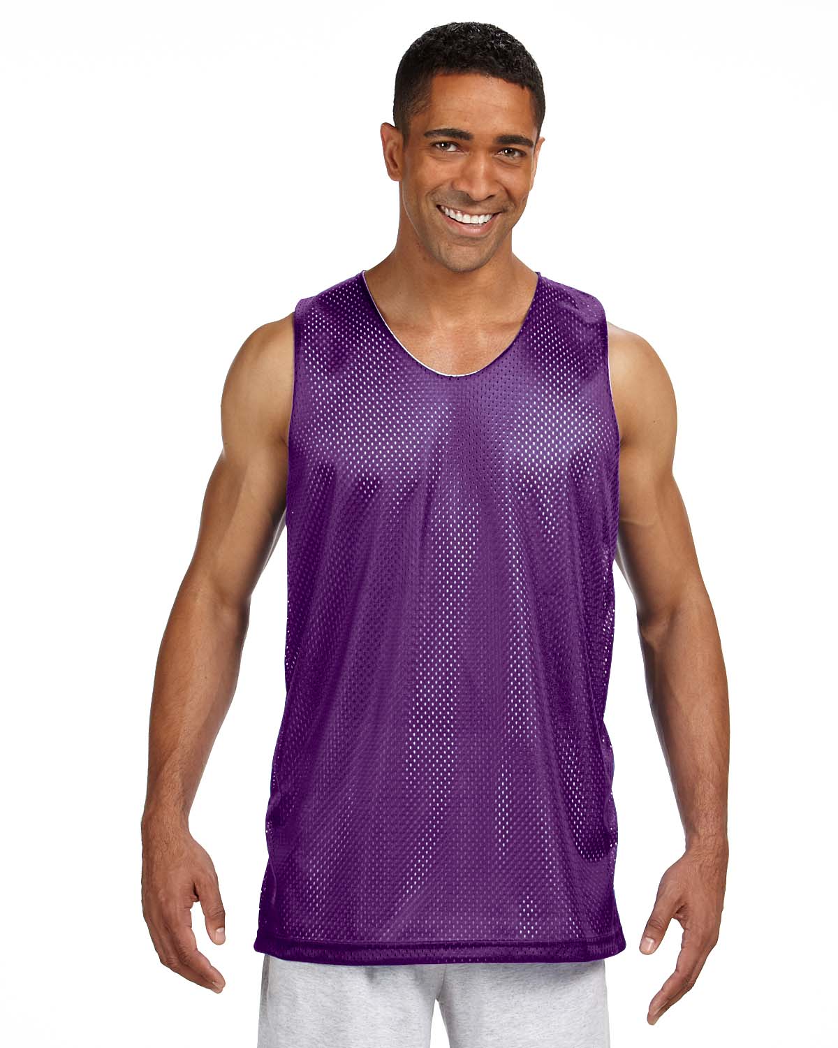 A4 NF1270 Men's Polyester Mesh Moisture Wicking Sleeveless Reversible Tank Top