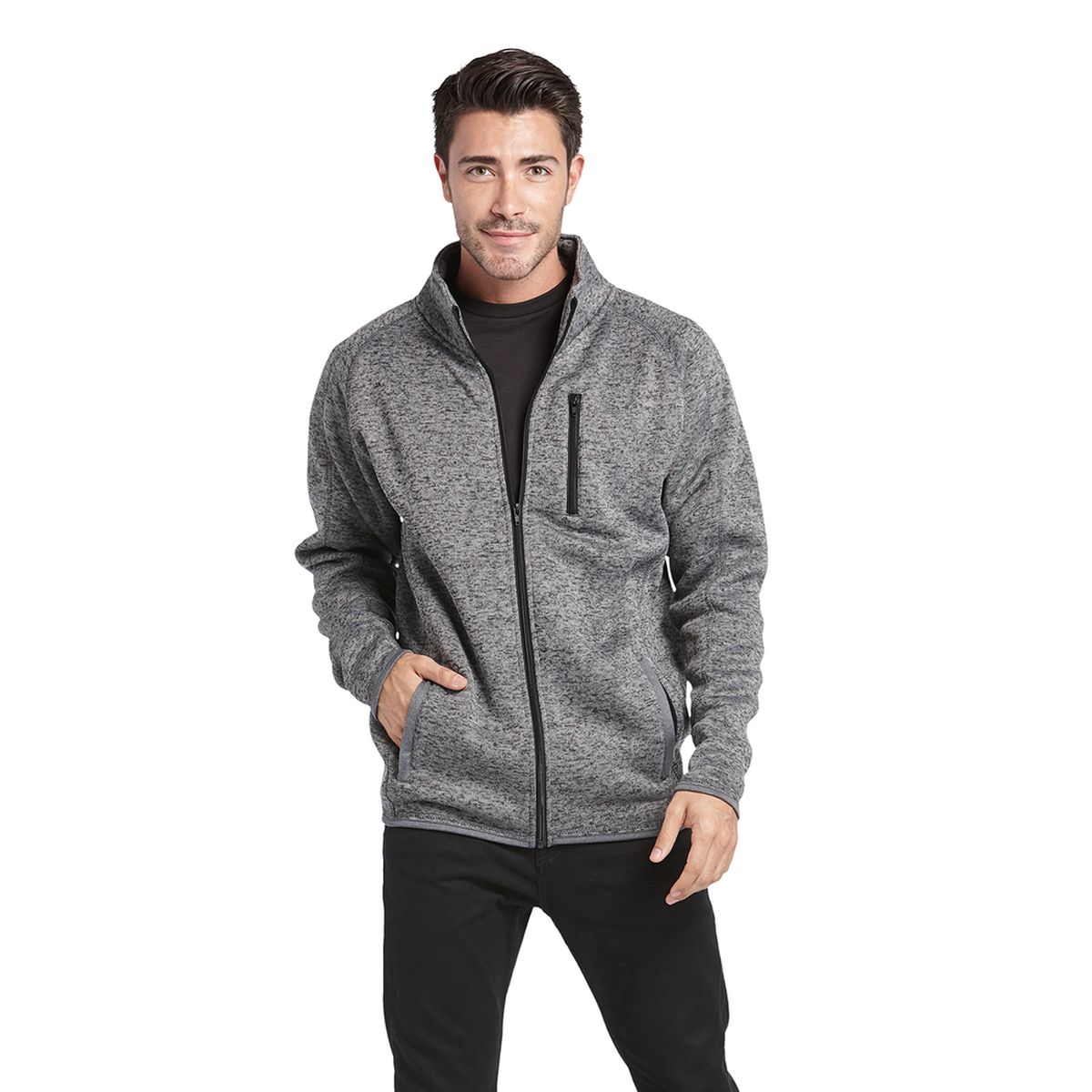 3901 Burnside Men's Sweater Knit Fleece Jacket eBay