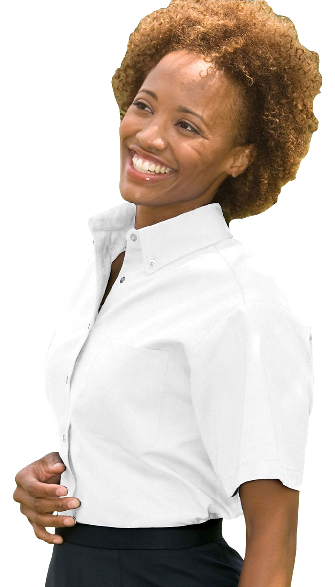 Edwards Garments 5027 Women's Short Sleeve Oxford Dress Shirt - Picture 9 of 9