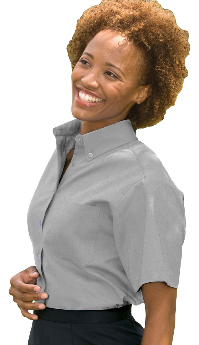 Edwards Garments 5027 Women's Short Sleeve Oxford Dress Shirt - Picture 8 of 9