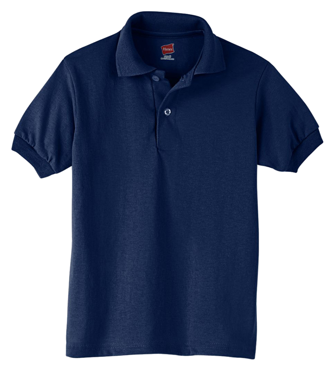 Hanes 054Y Kids Cotton-Blend EcoSmart Jersey Short Sleeve Polo Shirt - Picture 8 of 9