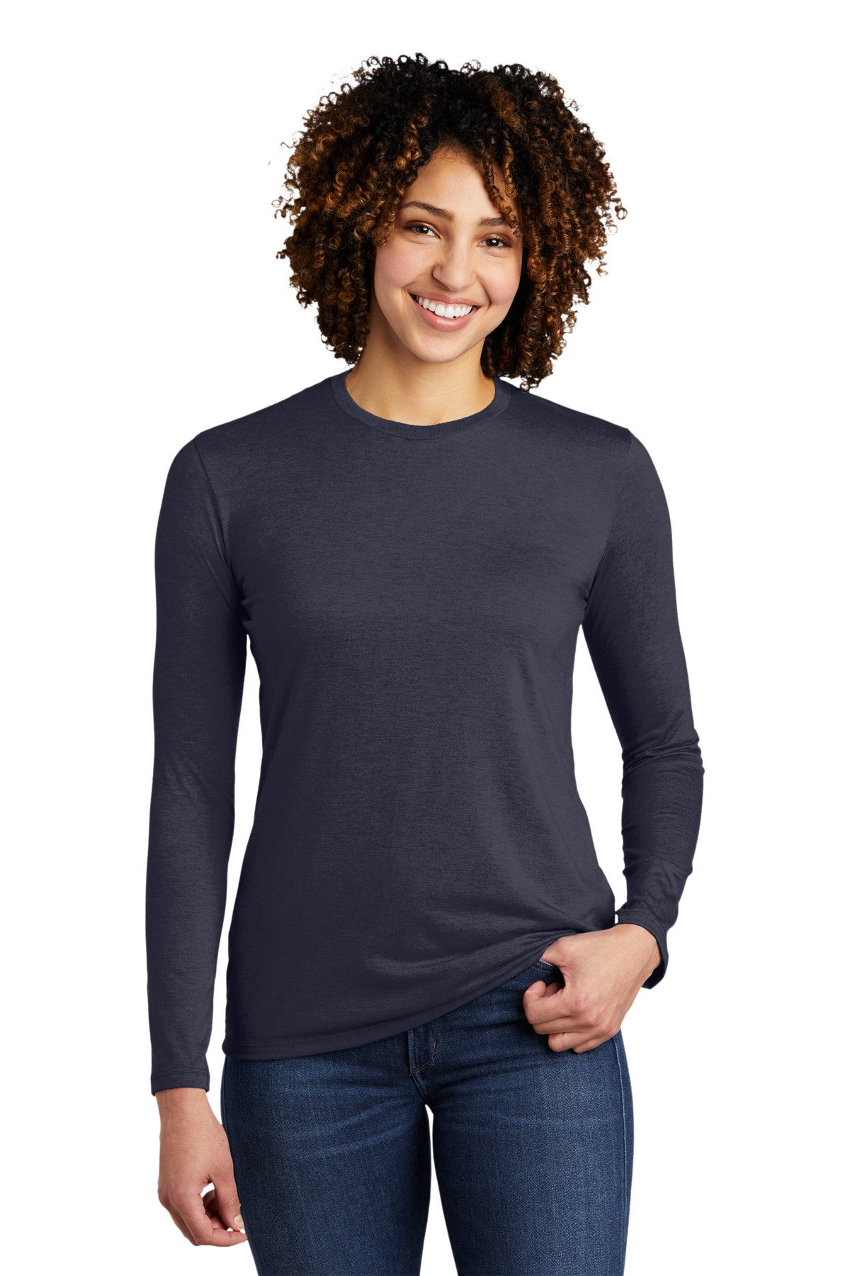 Allmade AL6008 Women's Tri-Blend Long Sleeve Tee Top Stylish T-Shirt - Picture 7 of 10