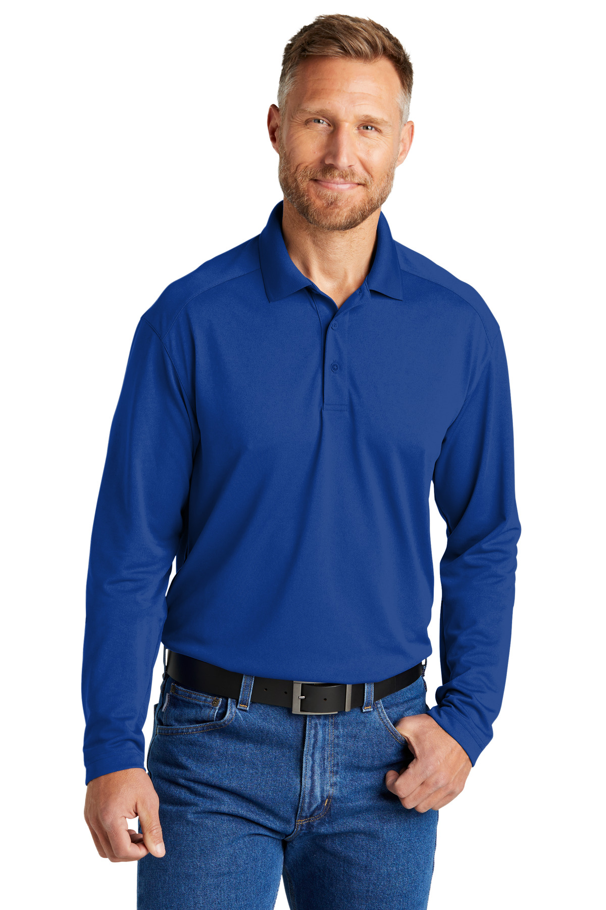 CornerStone CS418LS Men's Select Lightweight Snag Proof Long Sleeve Polo Shirt - Picture 5 of 5