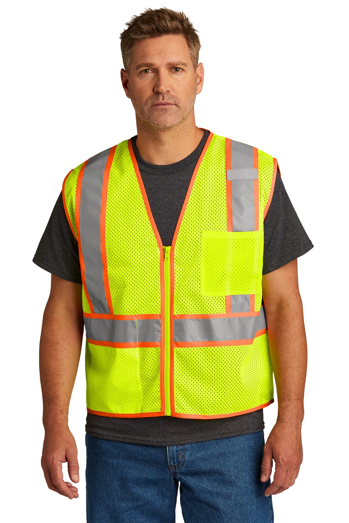 CornerStone CSV103 ANSI 107 Class 2 Mesh Zippered Two Tone