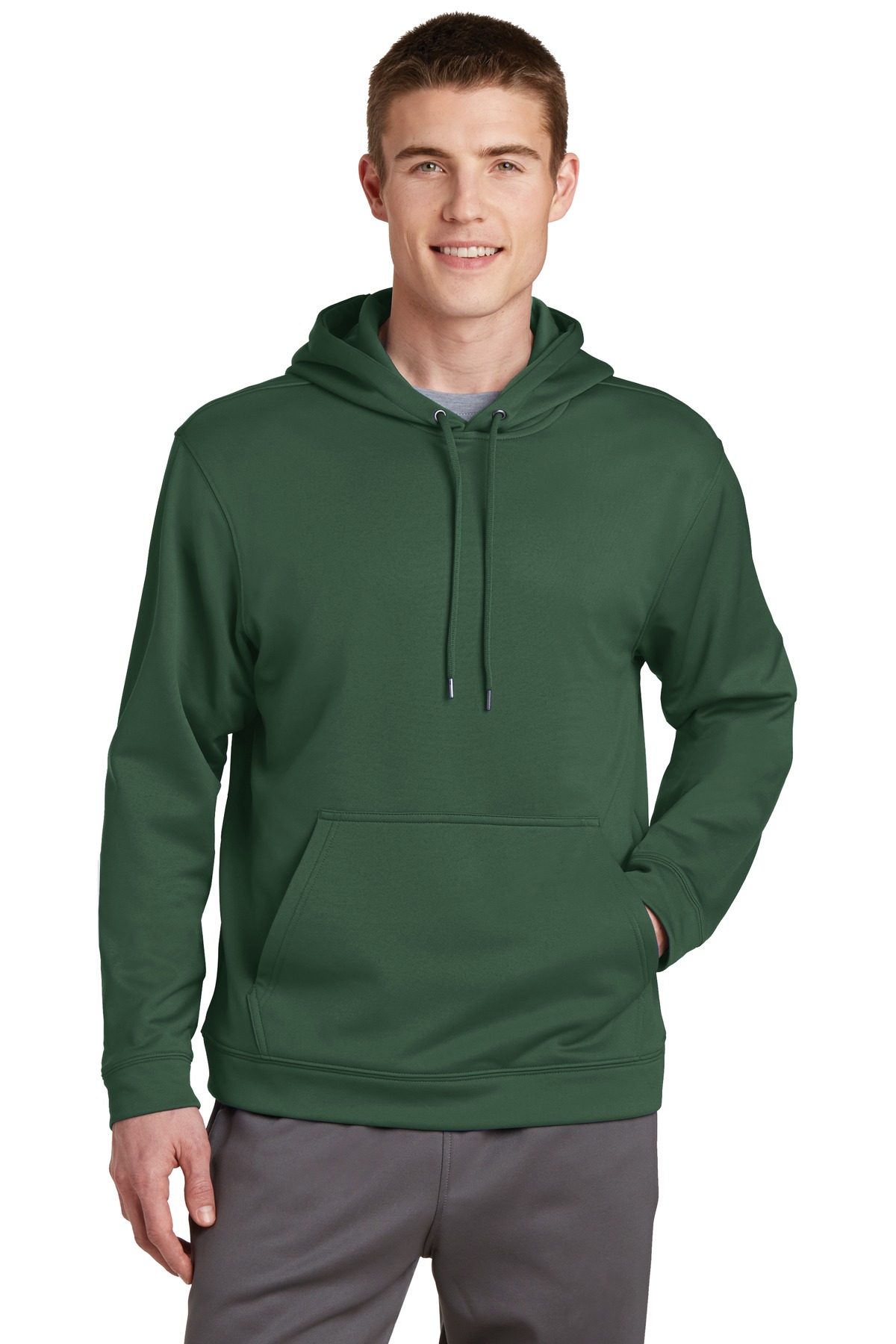 Sport-Tek F244 Men's Long Sleeve Sport Wick Fleece Pullover Jumper Hoodie - Picture 7 of 17