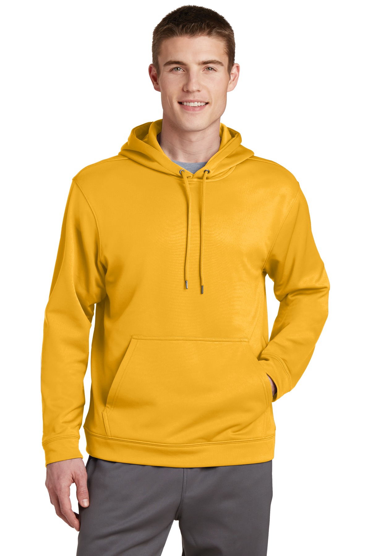 Sport-Tek F244 Men's Long Sleeve Sport Wick Fleece Pullover Jumper Hoodie - Picture 8 of 17