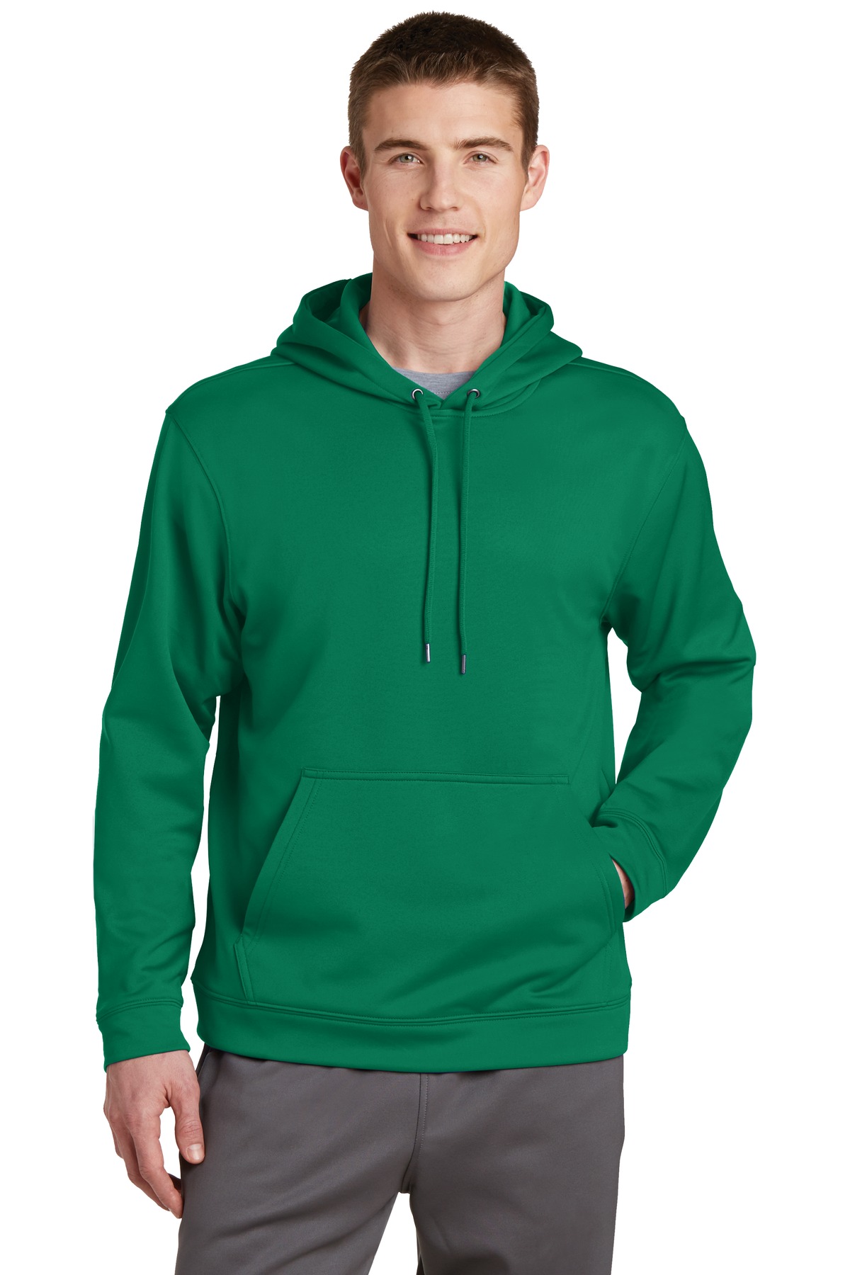 Sport-Tek F244 Men's Long Sleeve Sport Wick Fleece Pullover Jumper Hoodie - Picture 9 of 17