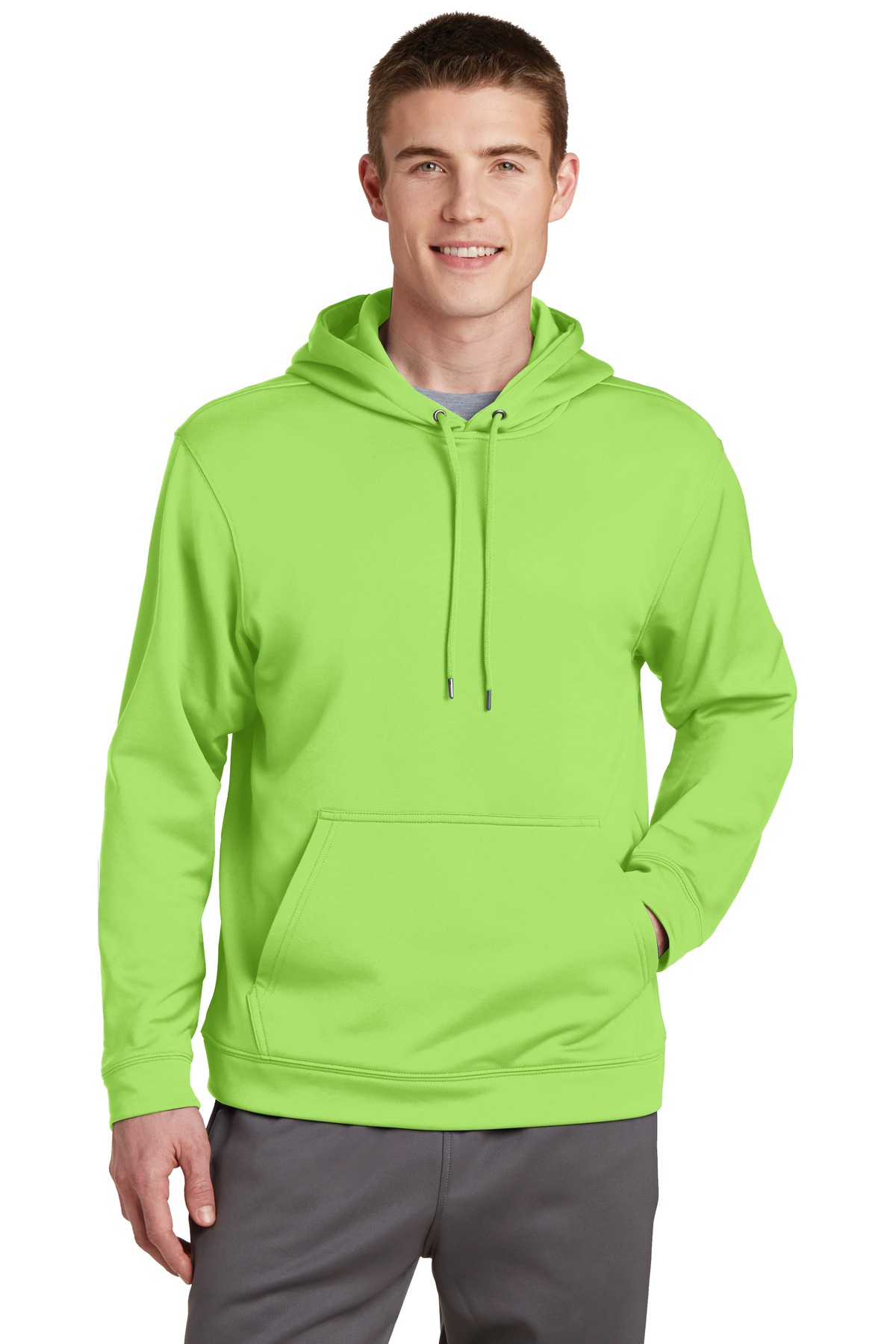 Sport-Tek F244 Men's Long Sleeve Sport Wick Fleece Pullover Jumper Hoodie - Picture 10 of 17