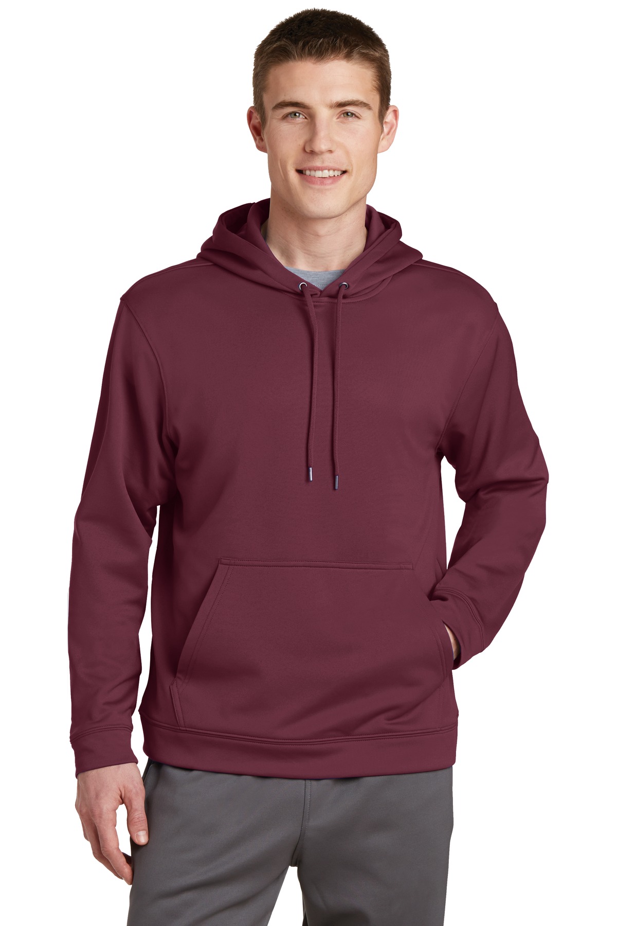 Sport-Tek F244 Men's Long Sleeve Sport Wick Fleece Pullover Jumper Hoodie - Picture 11 of 17