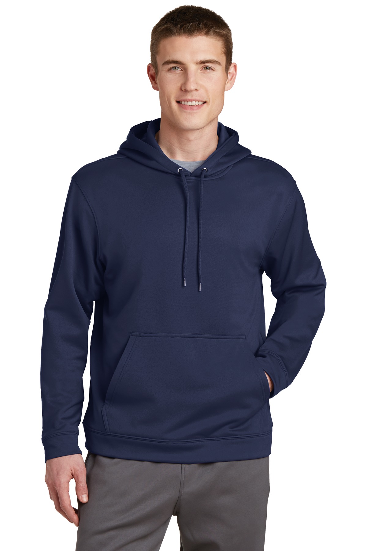 Sport-Tek F244 Men's Long Sleeve Sport Wick Fleece Pullover Jumper Hoodie - Picture 12 of 17