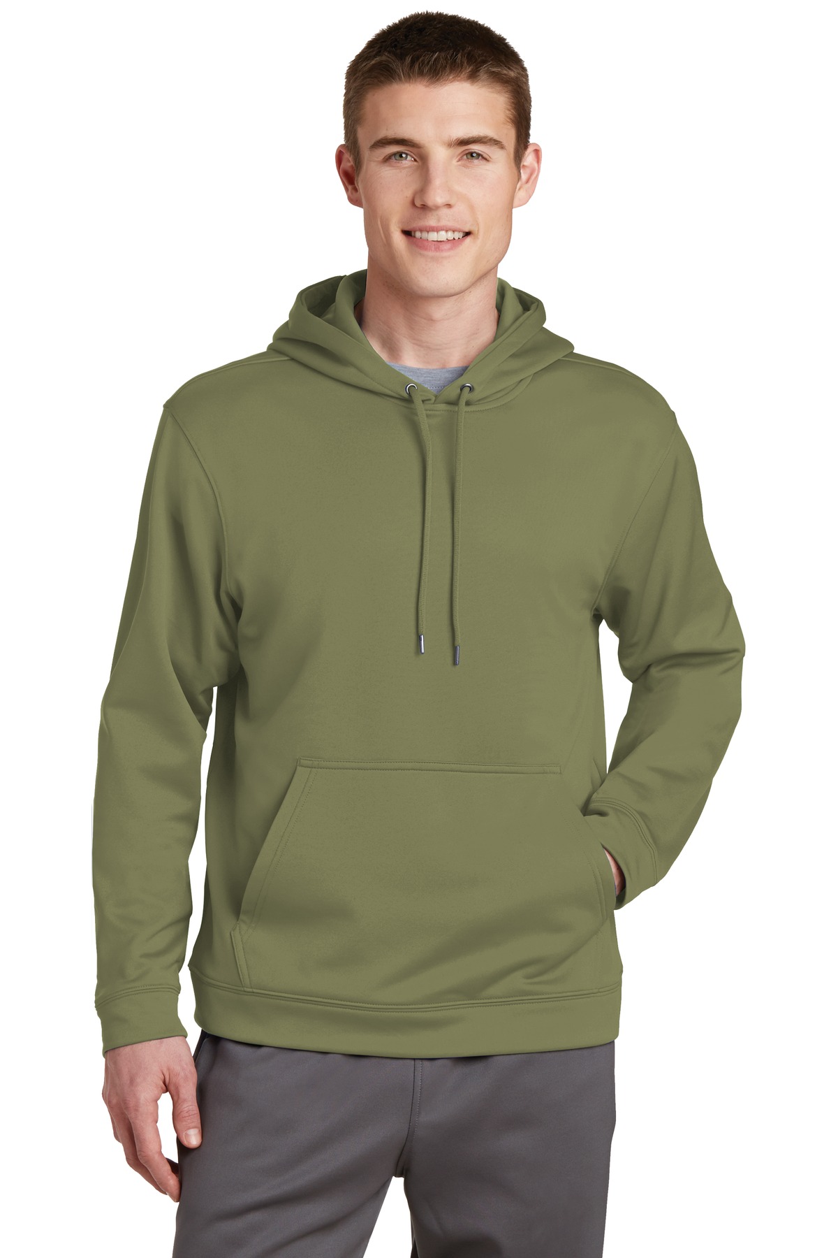Sport-Tek F244 Men's Long Sleeve Sport Wick Fleece Pullover Jumper Hoodie - Picture 13 of 17