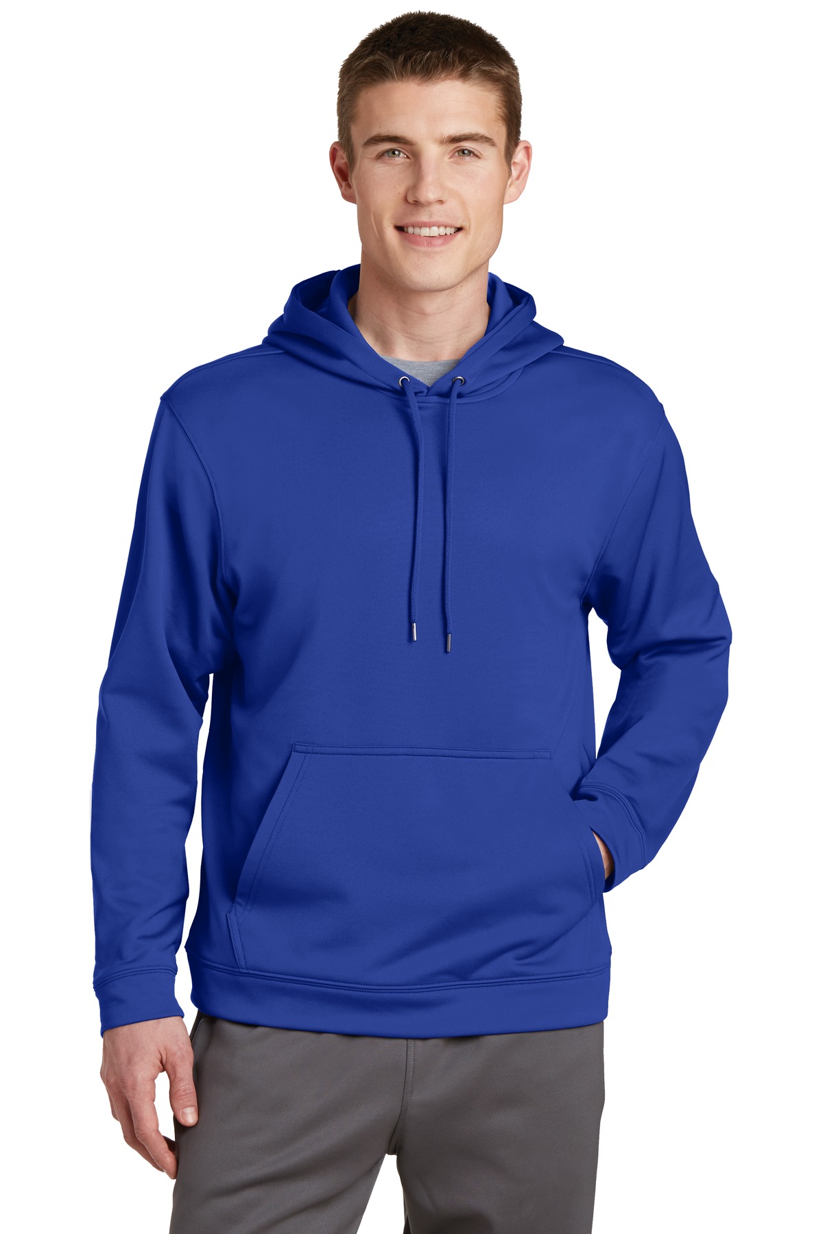 Sport-Tek F244 Men's Long Sleeve Sport Wick Fleece Pullover Jumper Hoodie - Picture 15 of 17