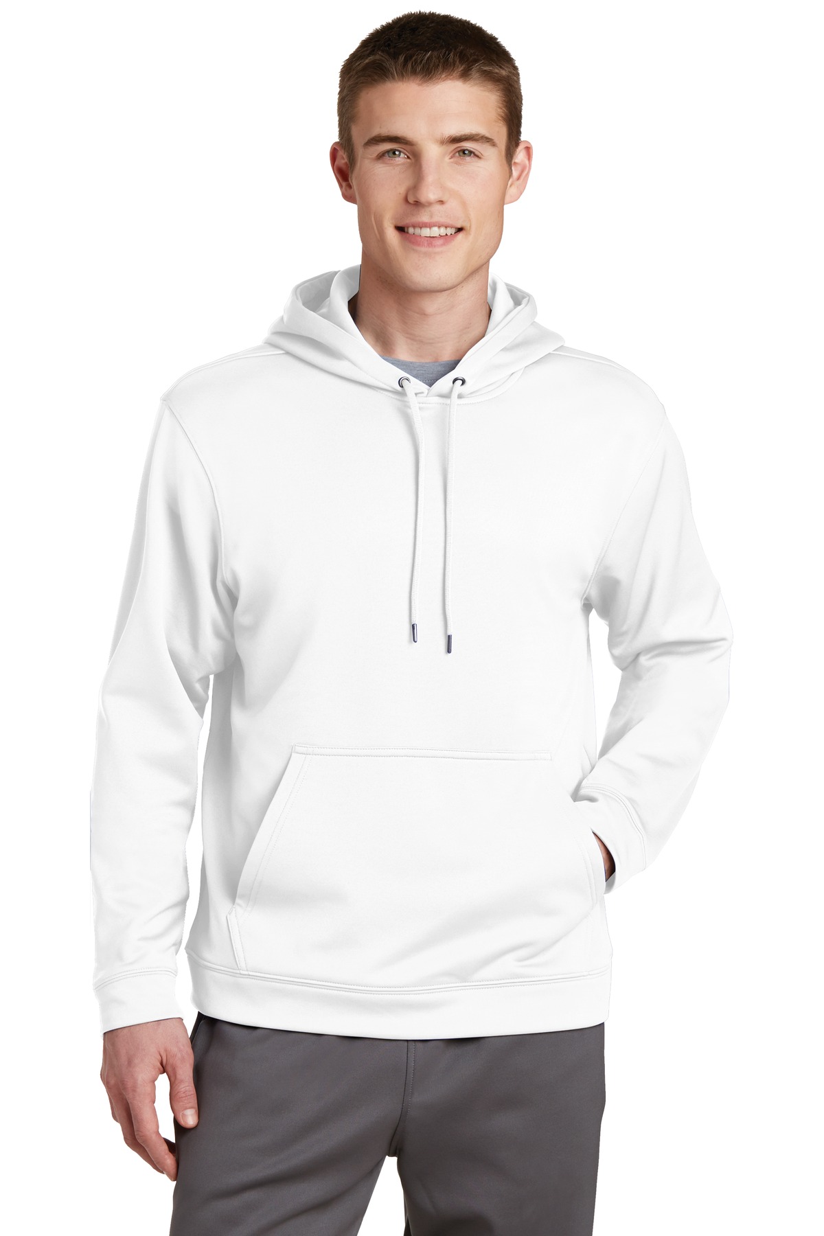 Sport-Tek F244 Men's Long Sleeve Sport Wick Fleece Pullover Jumper Hoodie - Picture 16 of 17