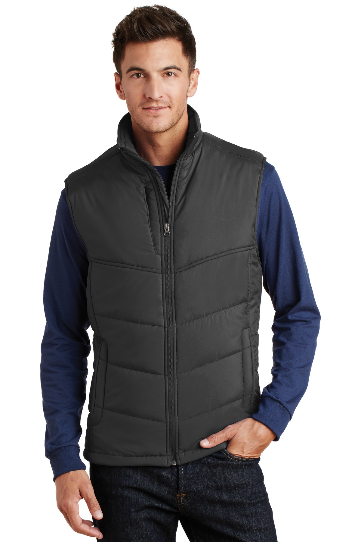 Port Authority J709 Unisex 100% Polyester Long Sleeve Puffy Vest