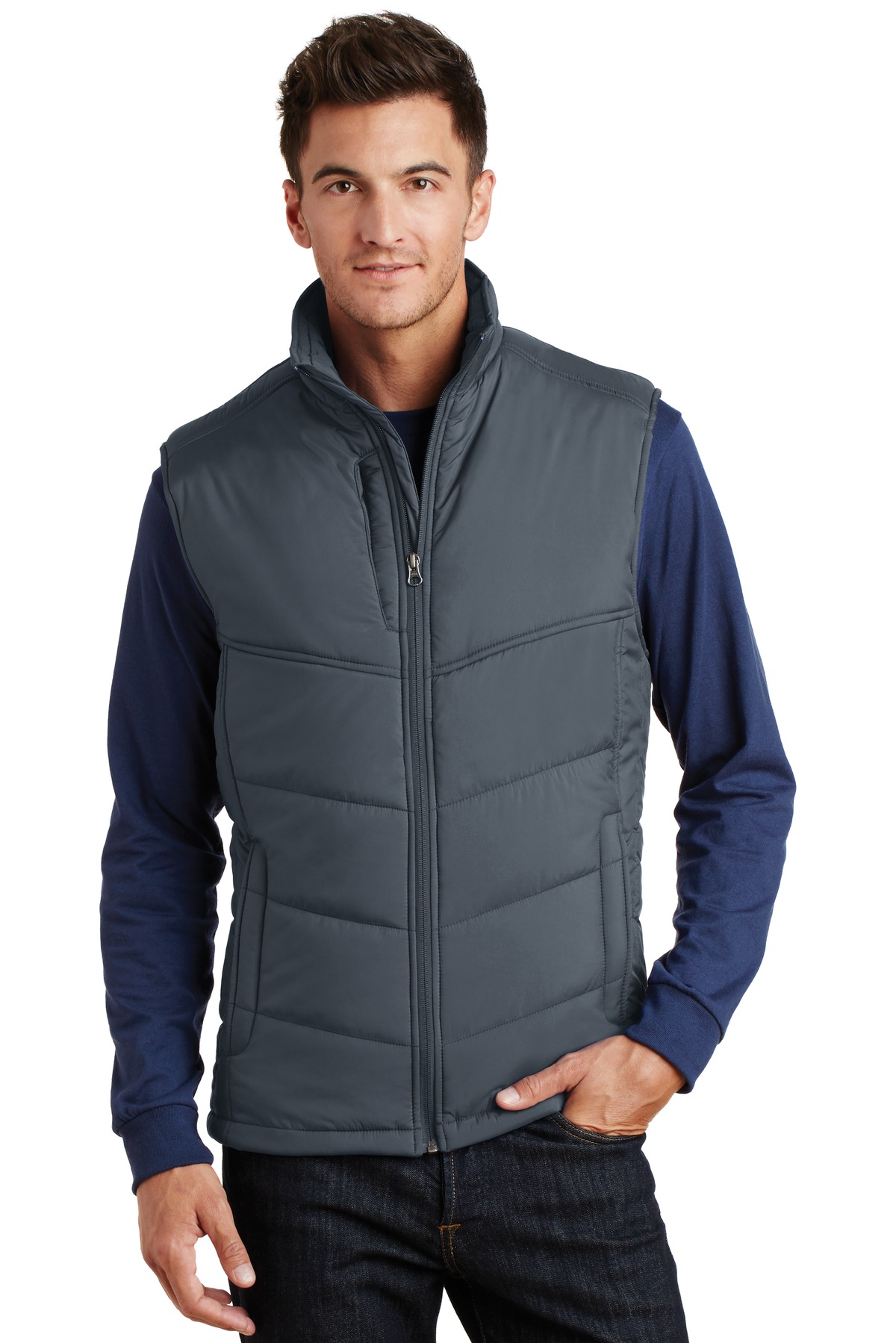 Port Authority J709 Unisex 100% Polyester Long Sleeve Puffy Vest